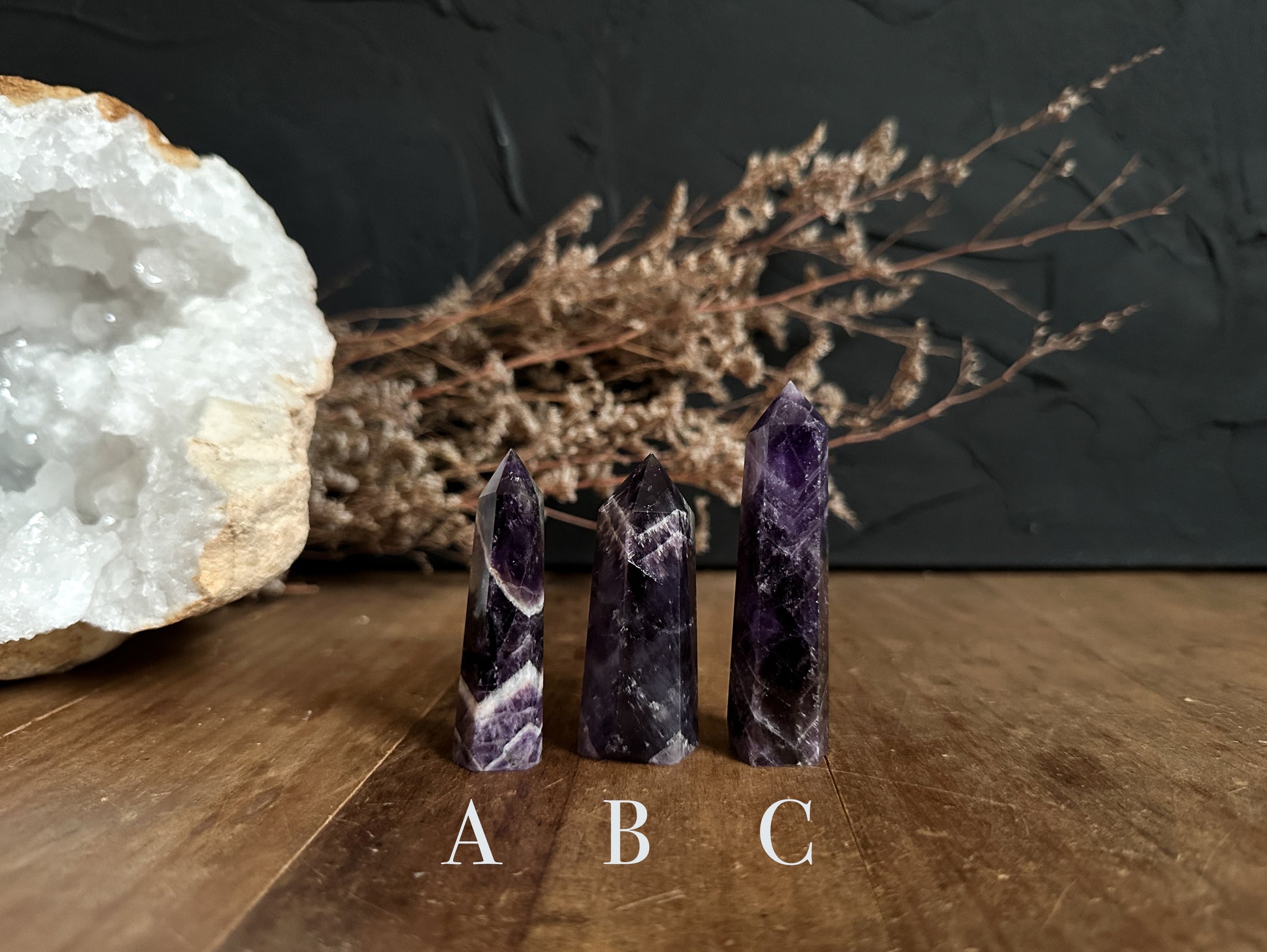 You pick what crystal tower you want ! Chevron Amethyst Towers!