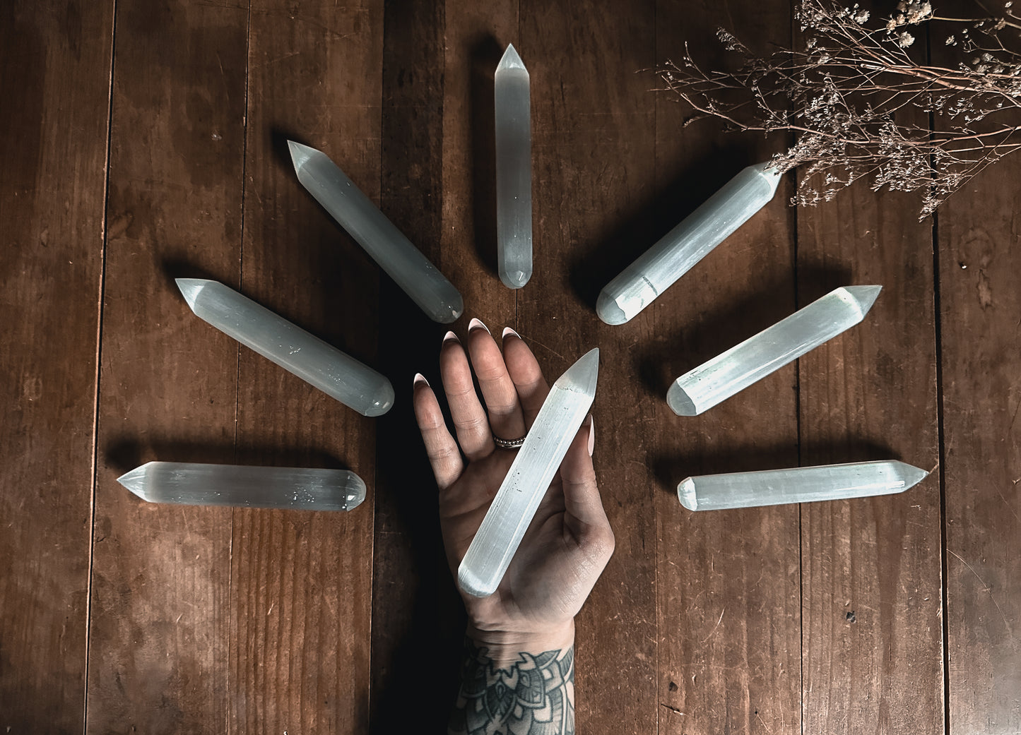 Selenite Crystal Wands XS - XLG
