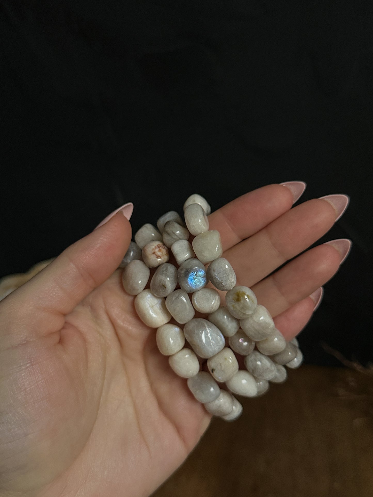 Rainbow Moonstone Nugget Bracelet, perfect for stacking and layering with other jewelry.