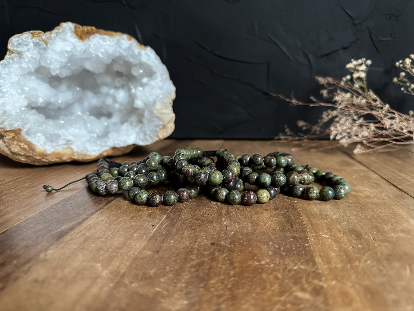 10mm Dragons Blood Jasper Adjustable Bracelet