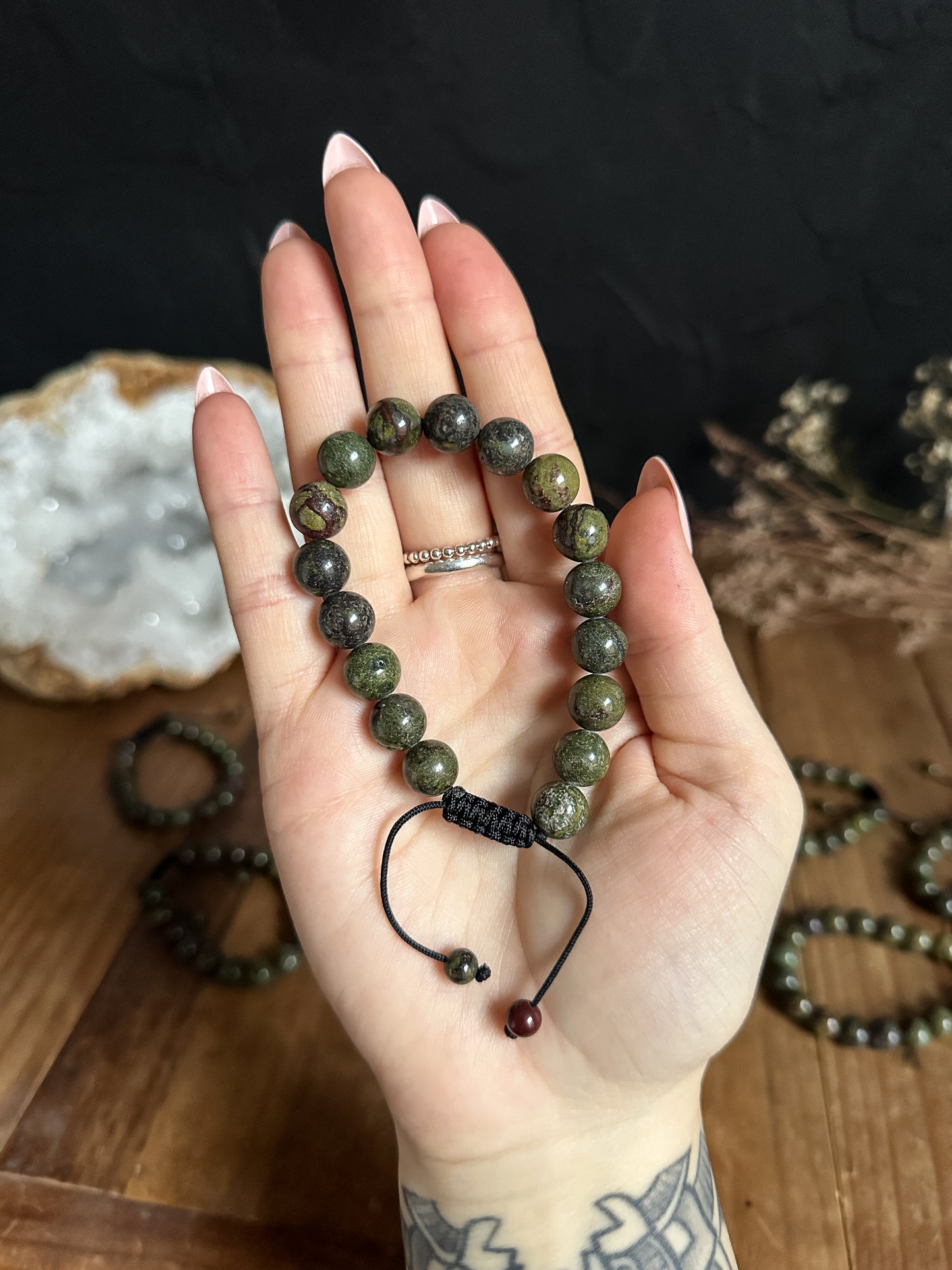 10mm Dragons Blood Jasper Adjustable Bracelet