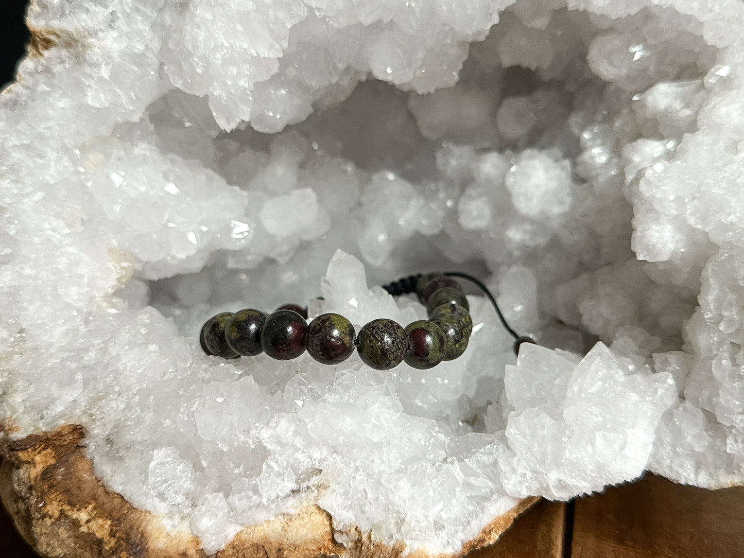 10mm Dragons Blood Jasper Adjustable Bracelet