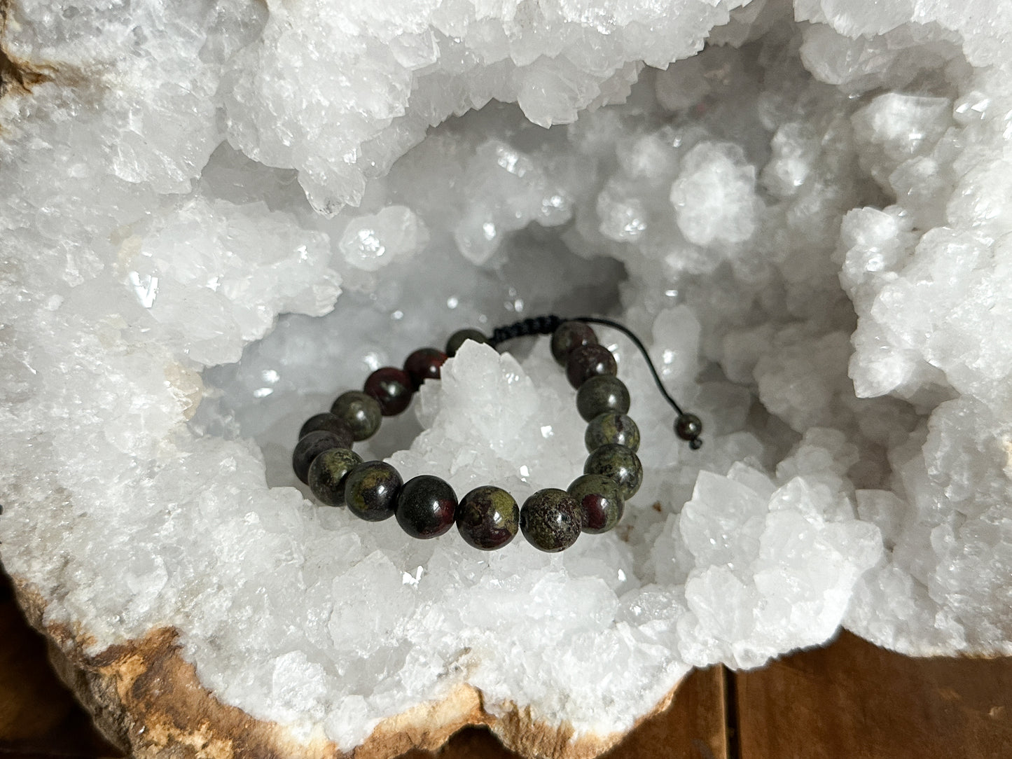 10mm Dragons Blood Jasper Adjustable Bracelet