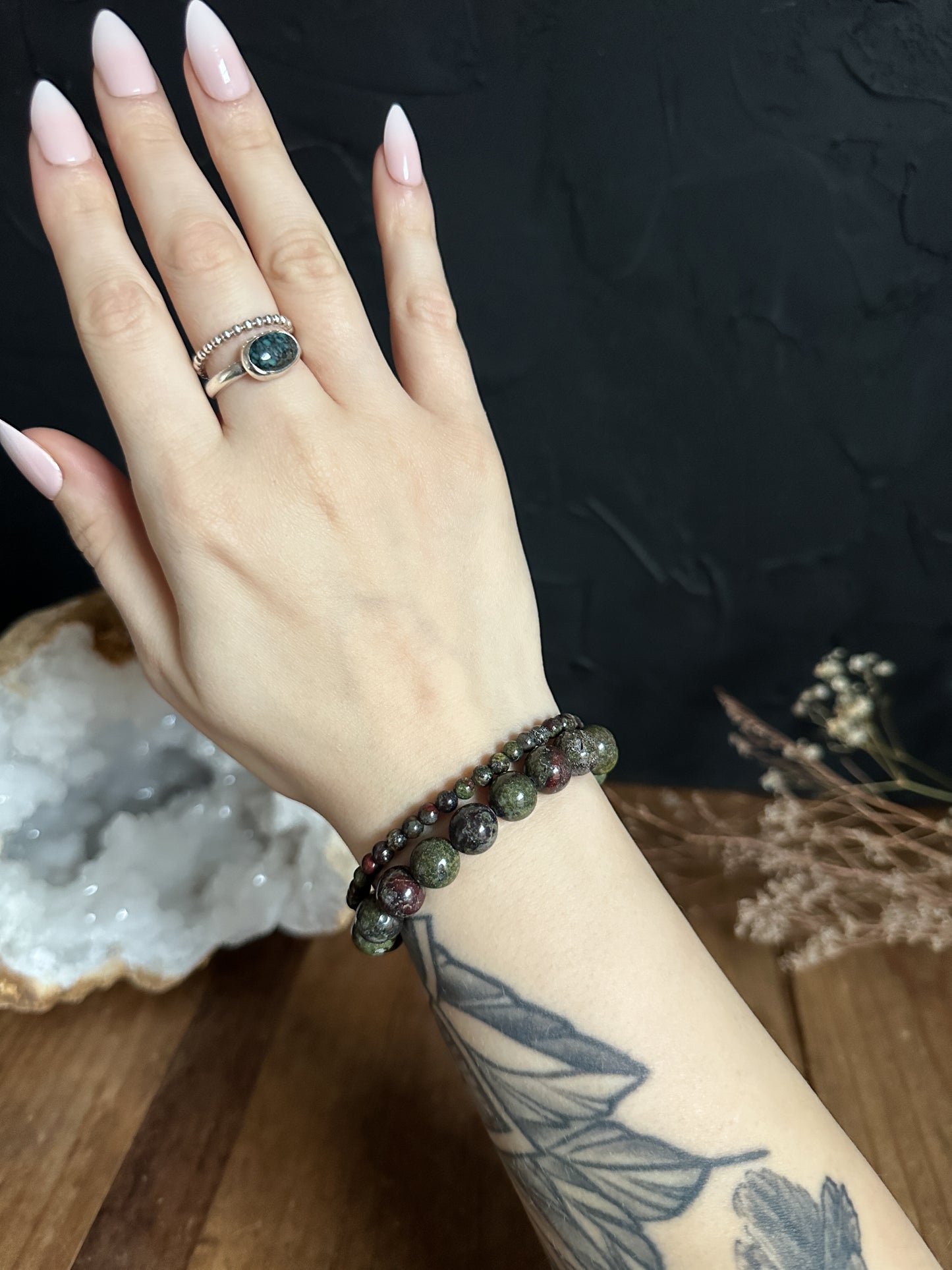 10mm Dragons Blood Jasper Adjustable Bracelet