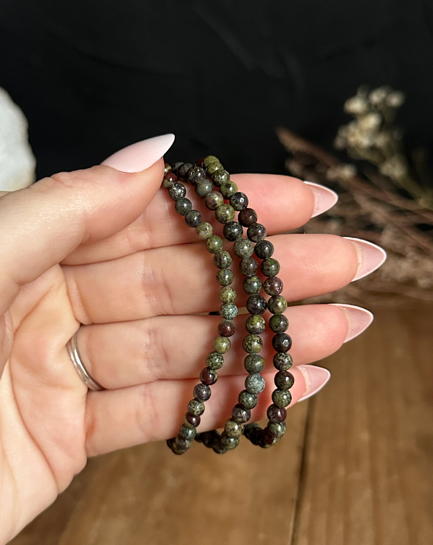 4mm Dragons Blood Jasper Bracelet