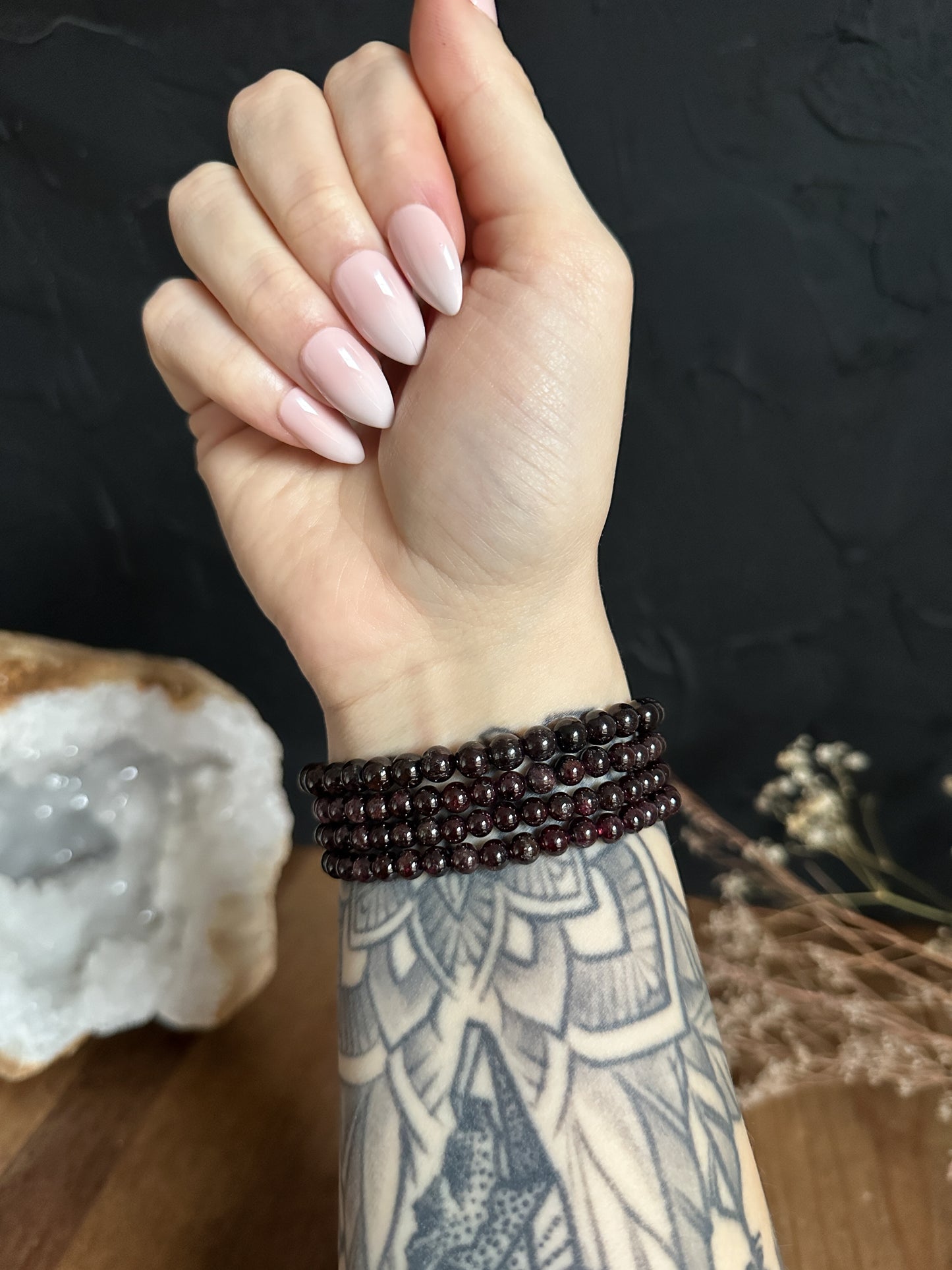 5mm - 6mm Garnet Bracelets , perfect for stacking and used for meditation.