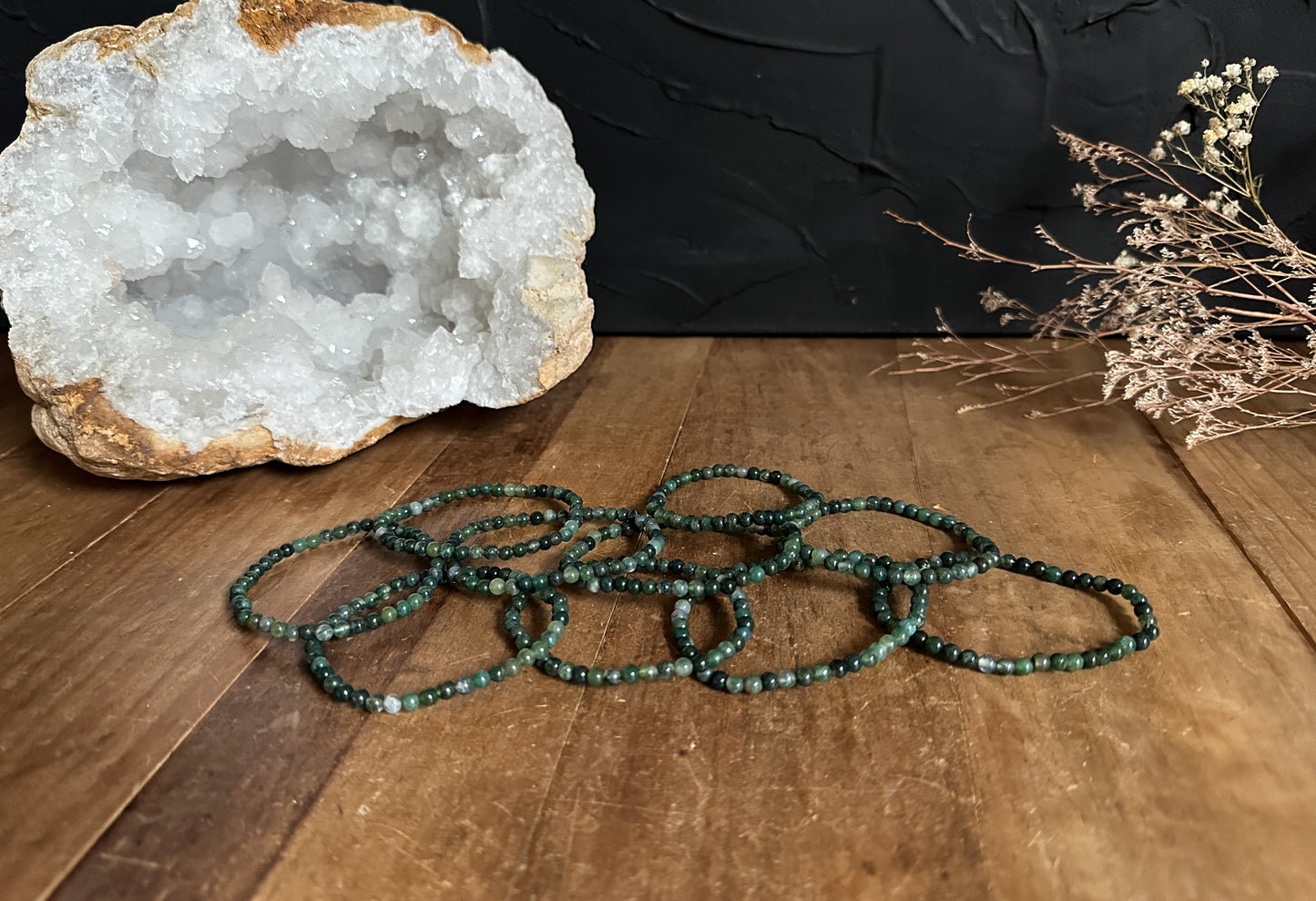 4mm Moss Agate Bracelet