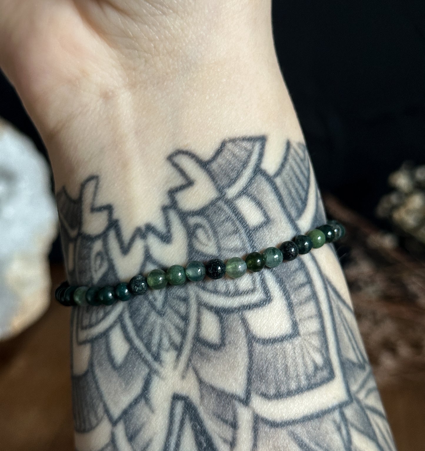 4mm Moss Agate Bracelet