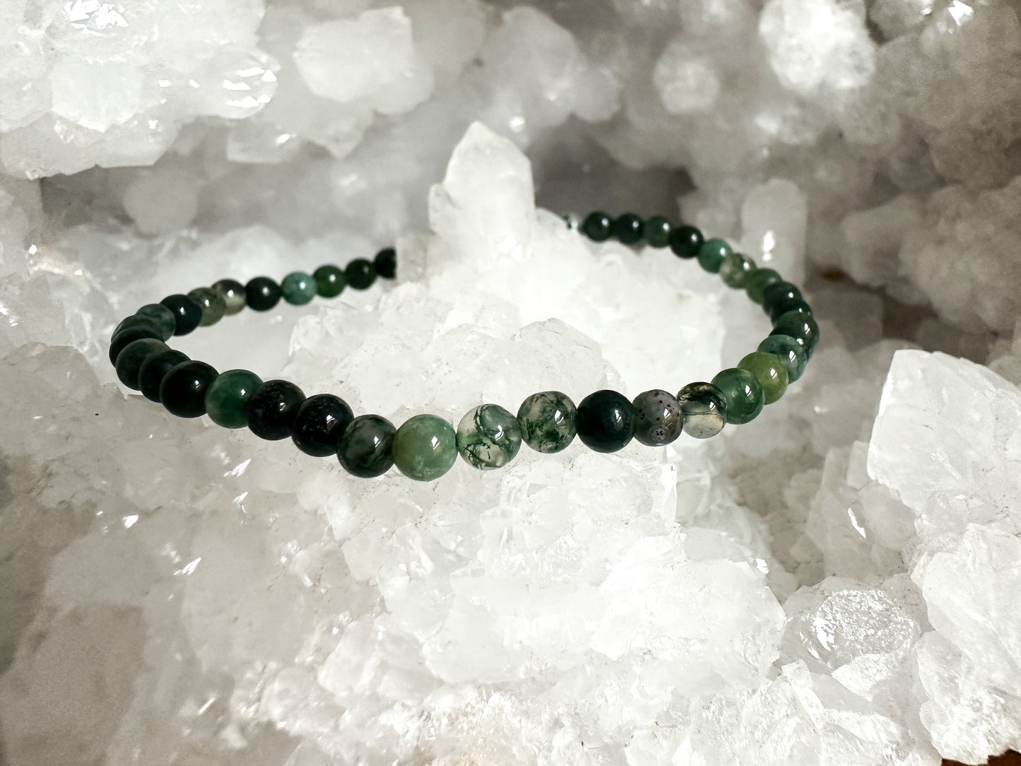 4mm Moss Agate Bracelet