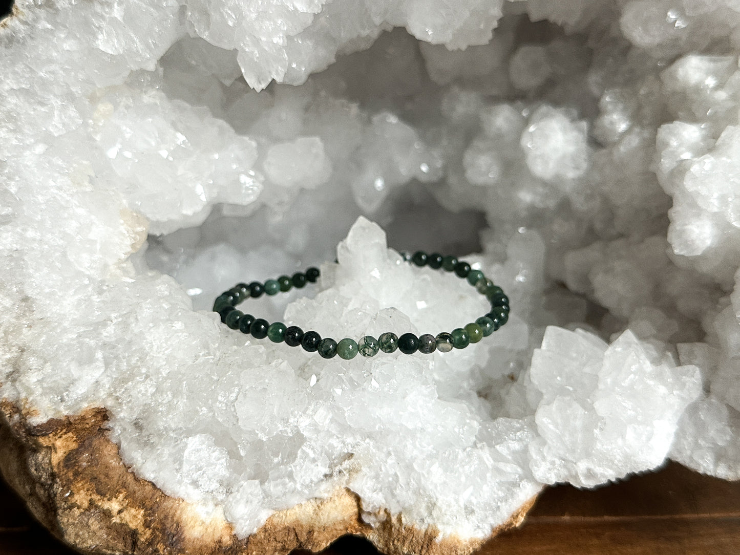 4mm Moss Agate Bracelet