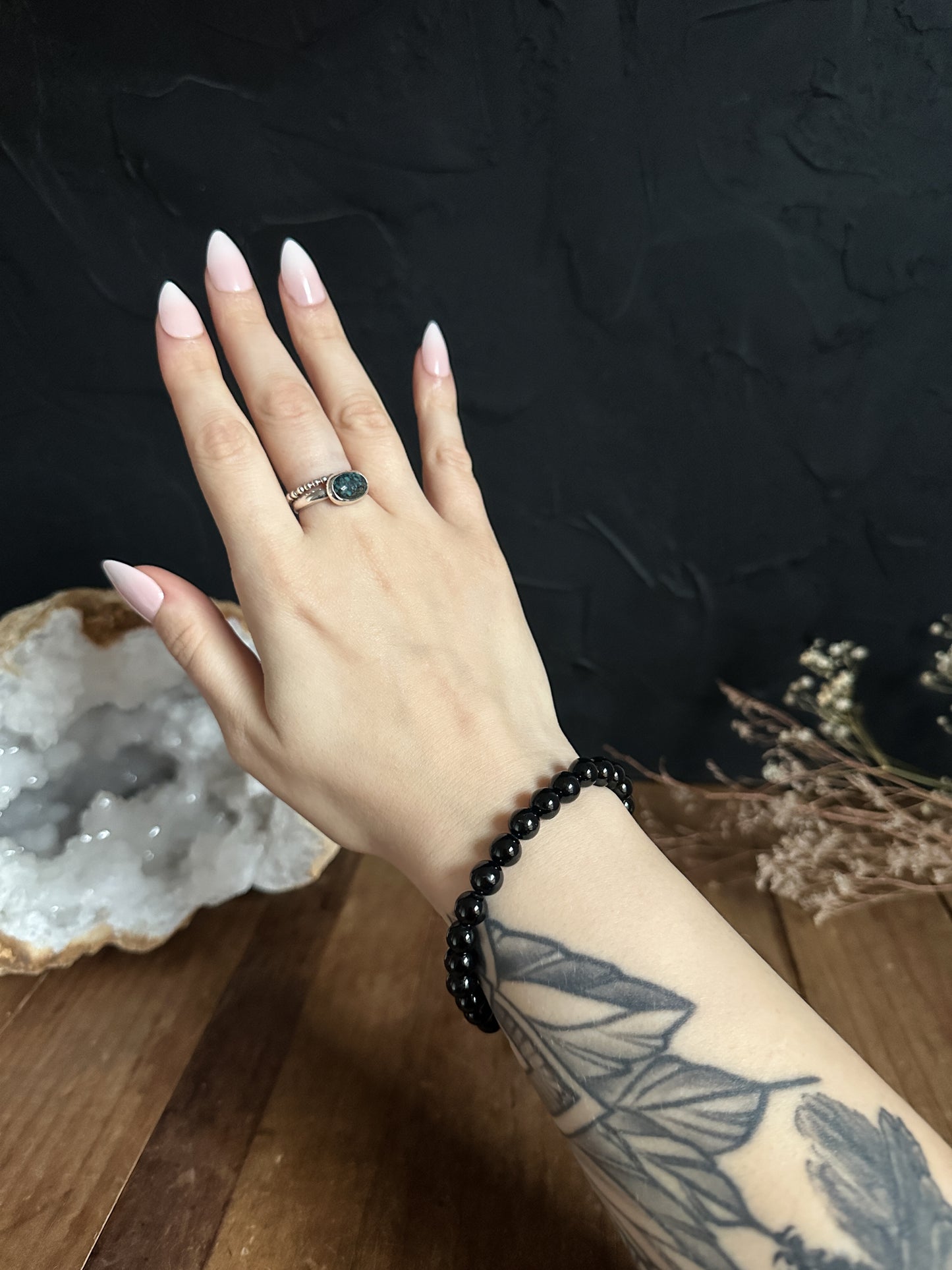 8mm Black Tourmaline Bracelet sold at The Stone Maidens.