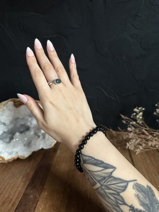 8mm Black Tourmaline Bracelet sold at The Stone Maidens.