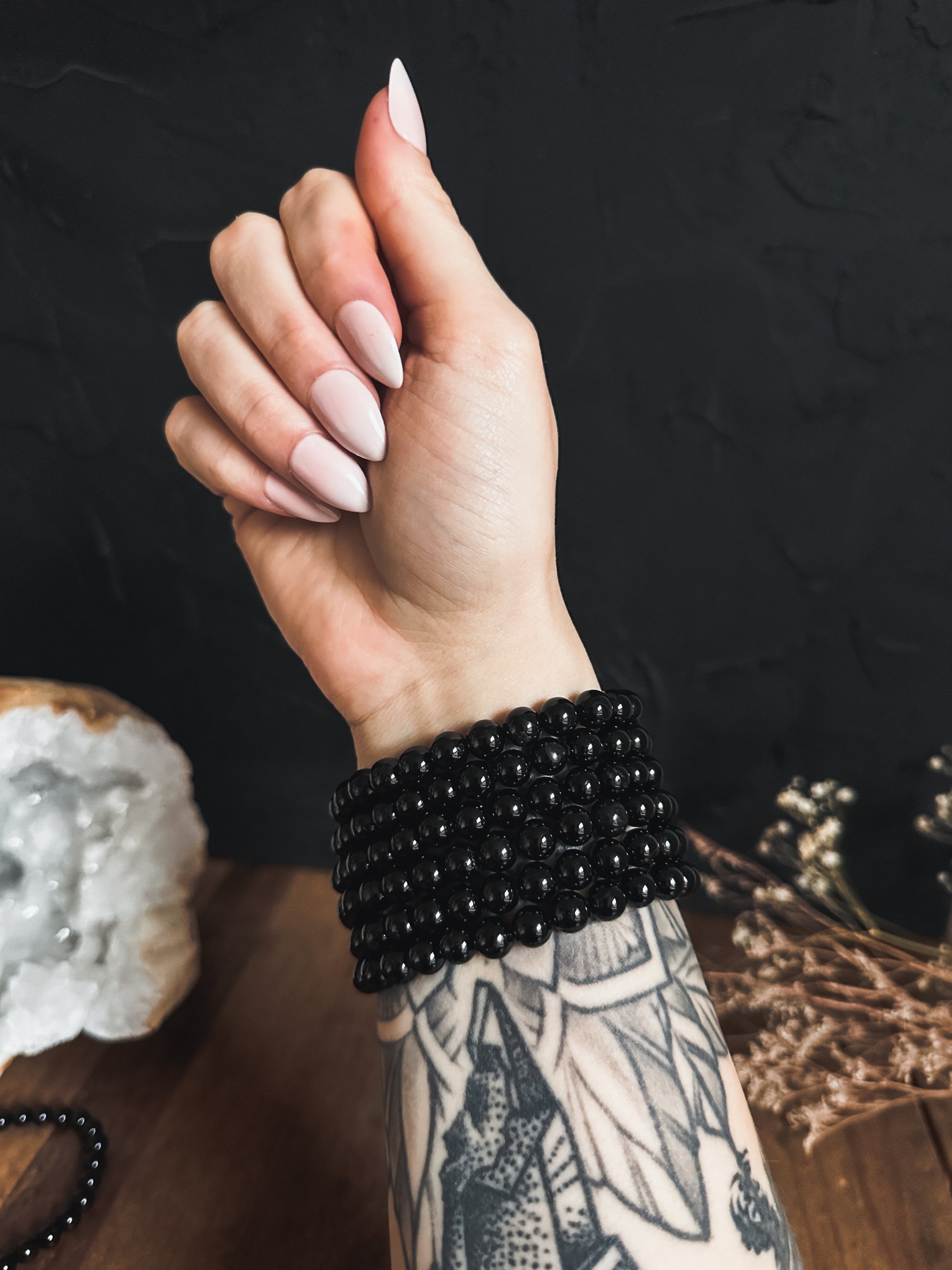 The Stone Maidens has  Metaphysical Tools, like these black tourmaline bracelets. 