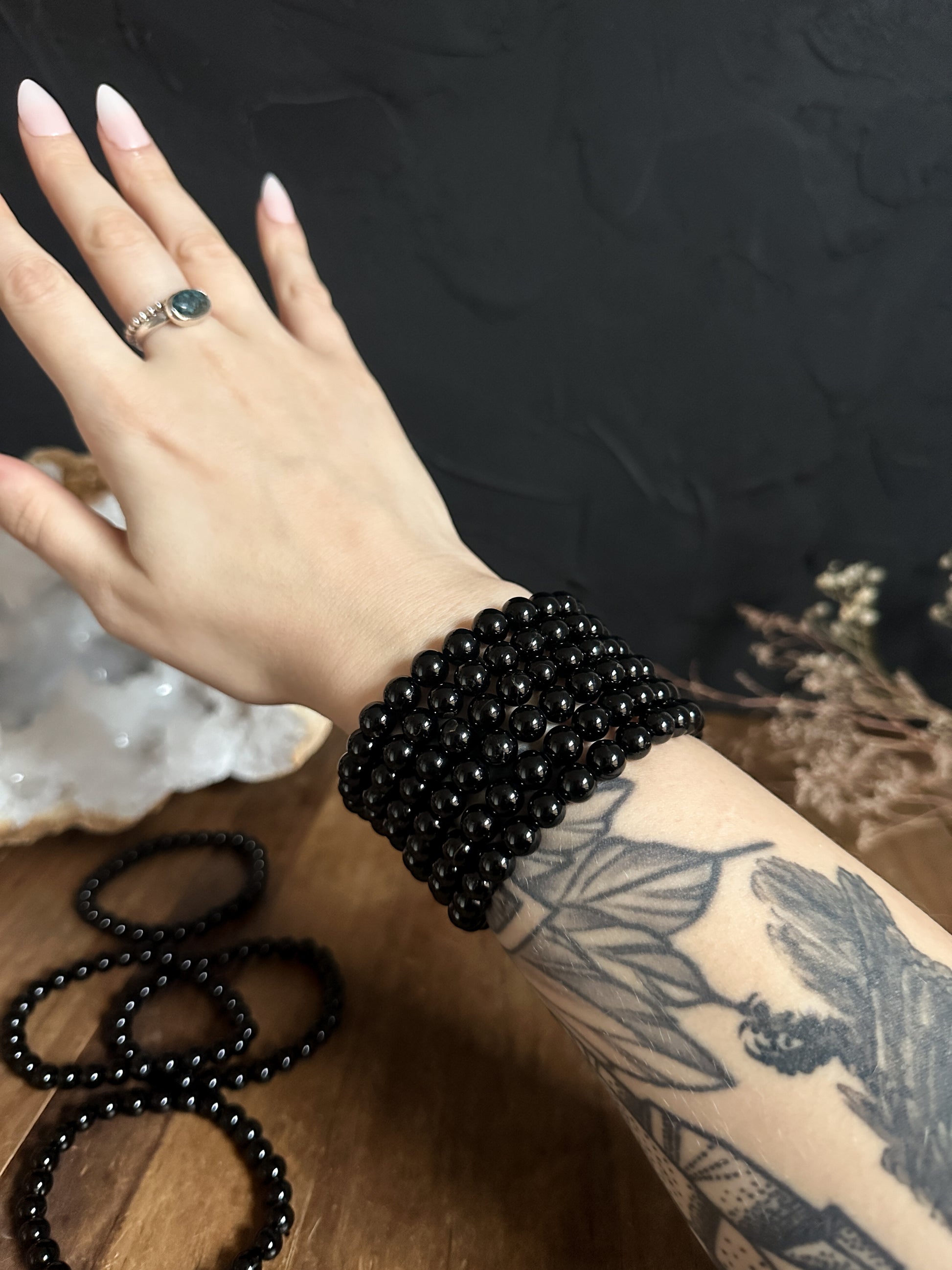 8mm Black Tourmaline Bracelets, a wonderful meditation tool.