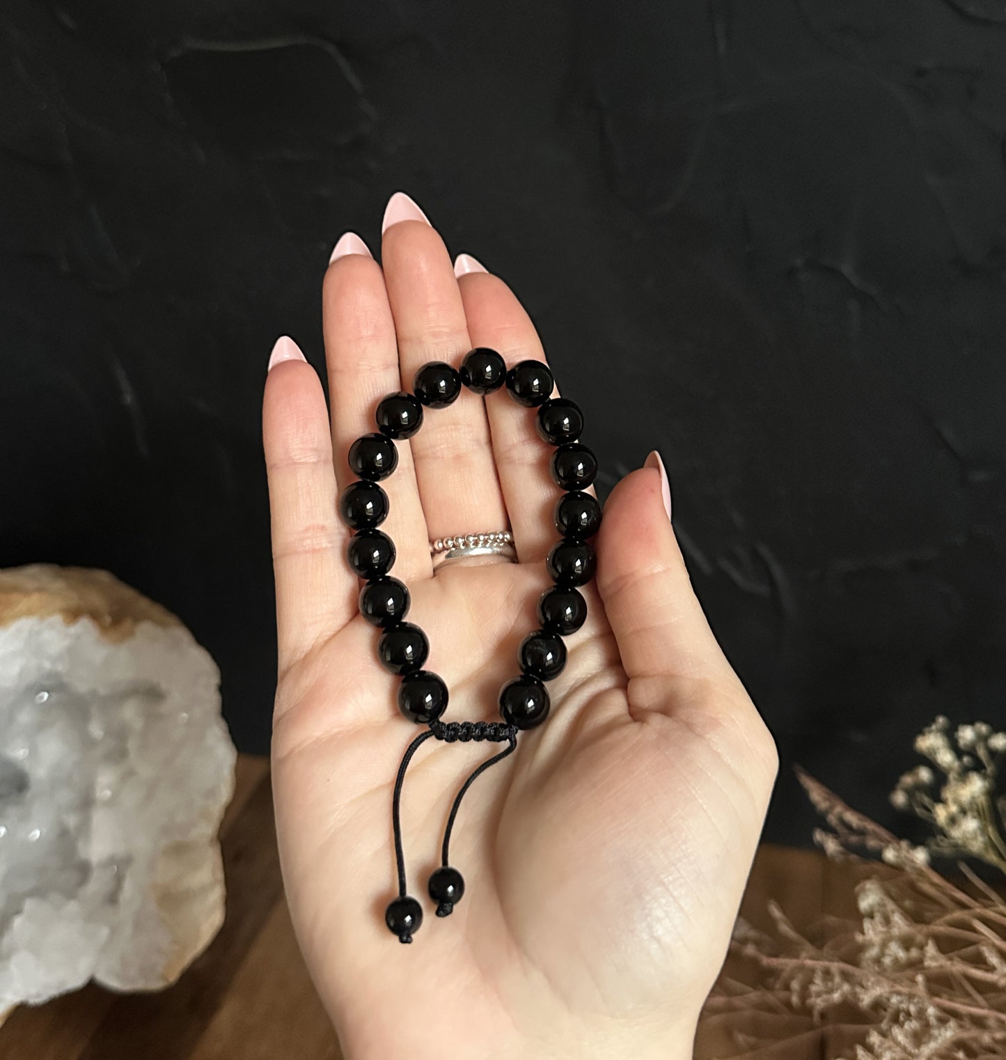 10mm Black Obsidian Crystal Bracelet, found at The Stone Maidens. A wonderful tool for meditation. 