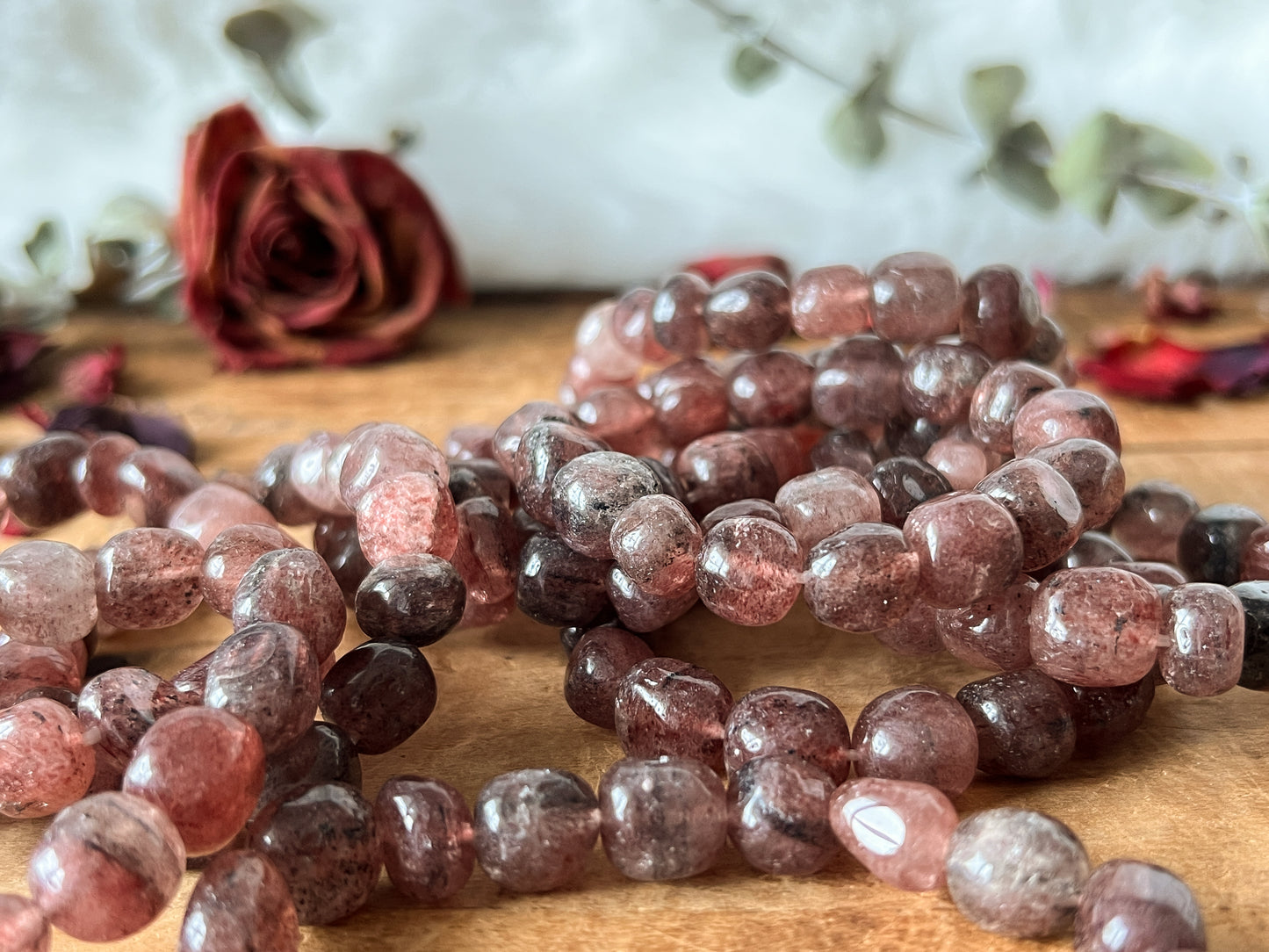 8mm Strawberry Quartz Bracelet