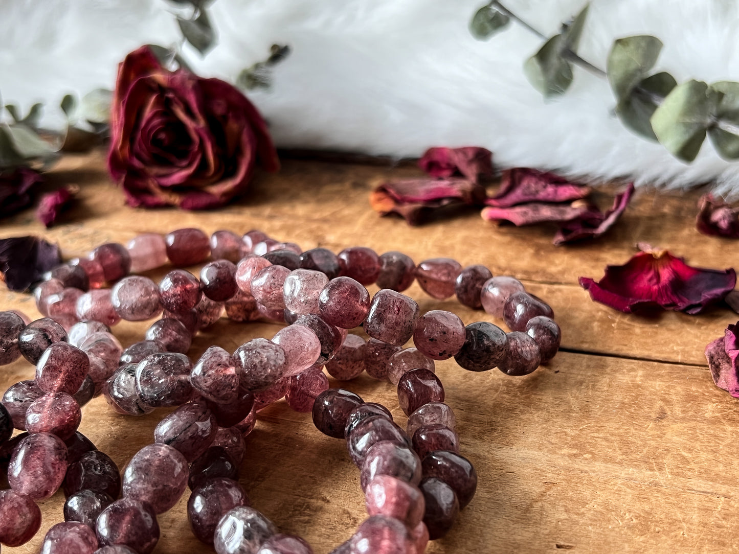 8mm Strawberry Quartz Bracelet