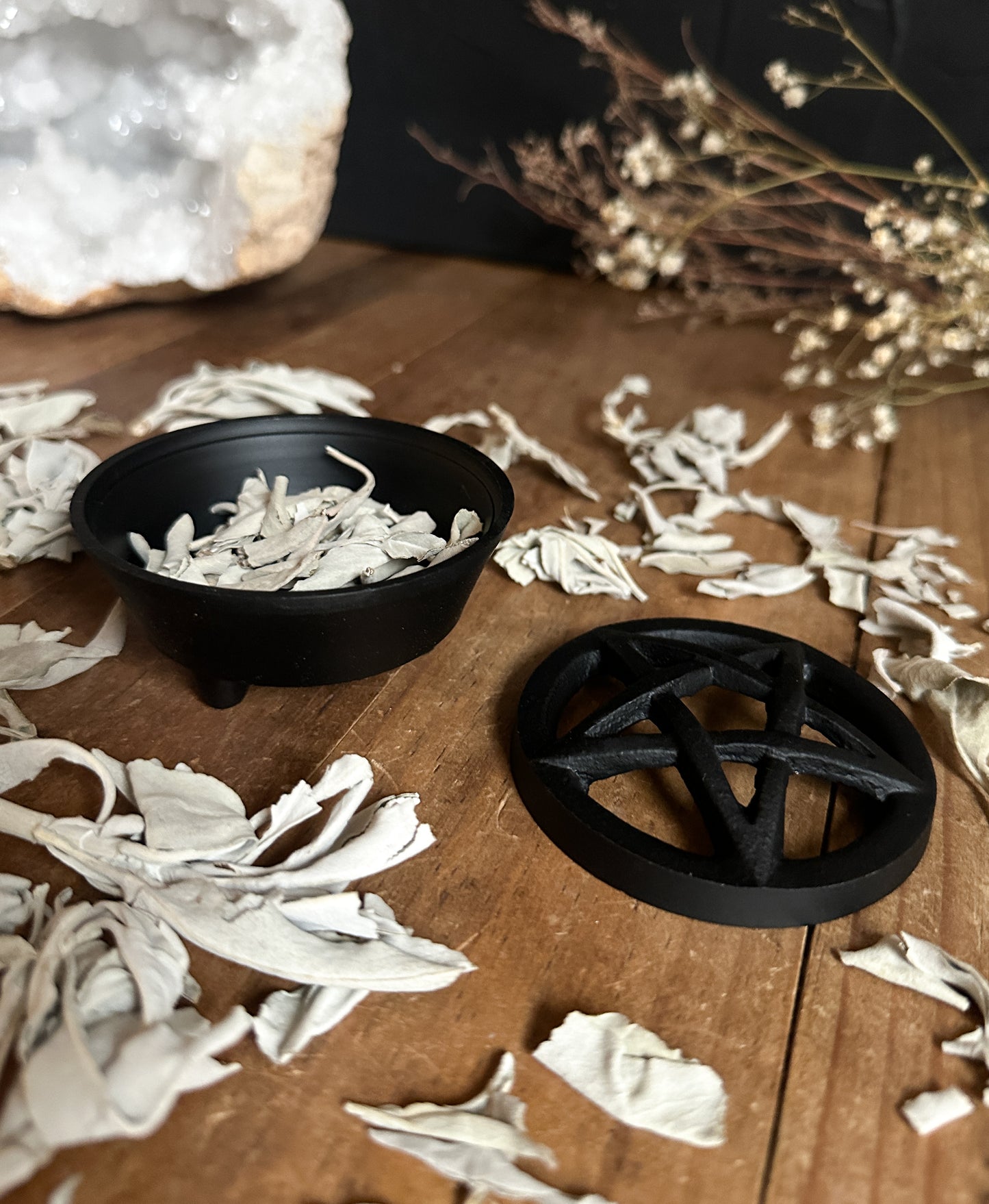 Cast Iron Pentacle Incense Holder