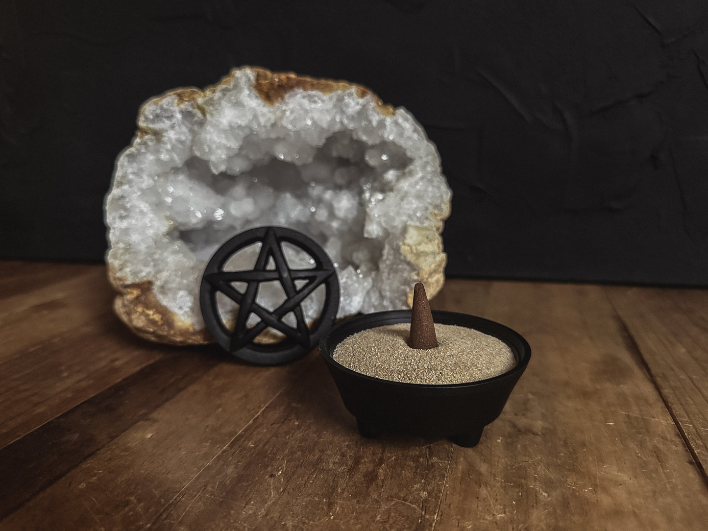 Cast Iron Pentacle Incense Holder