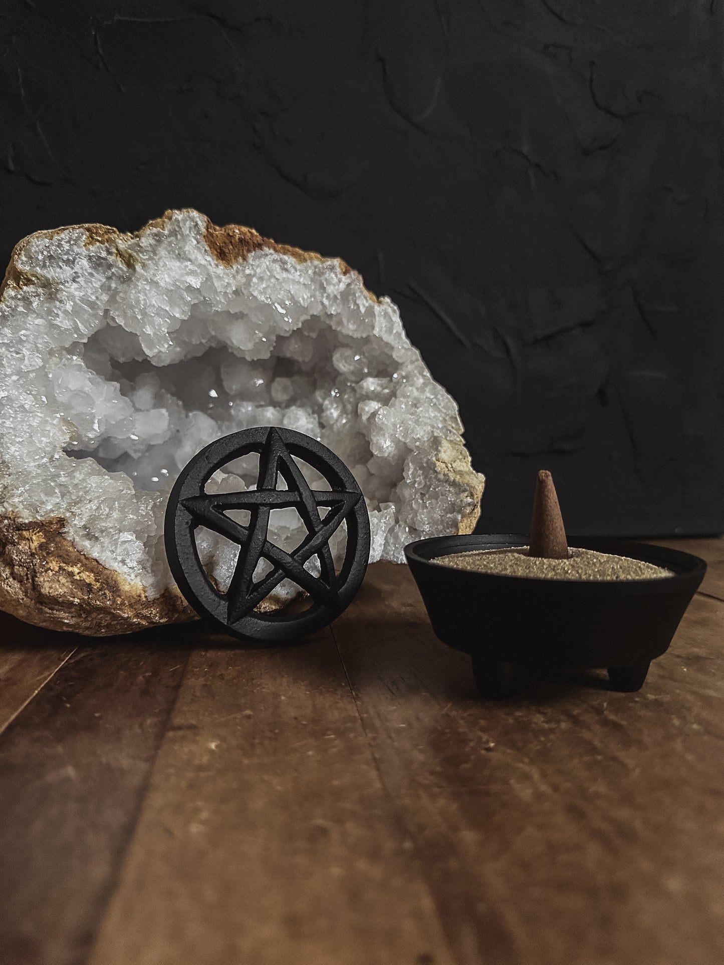 Cast Iron Pentacle Incense Holder