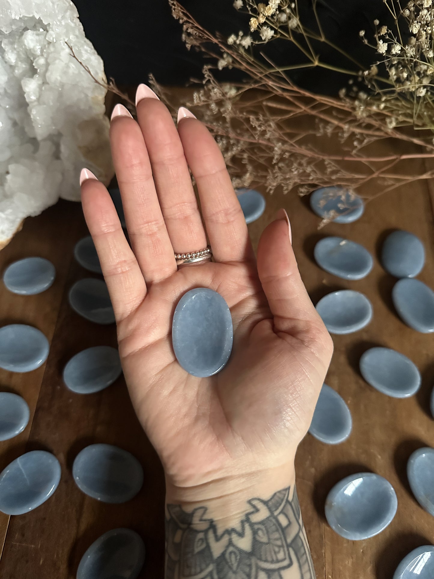 Angelite Worry Stone