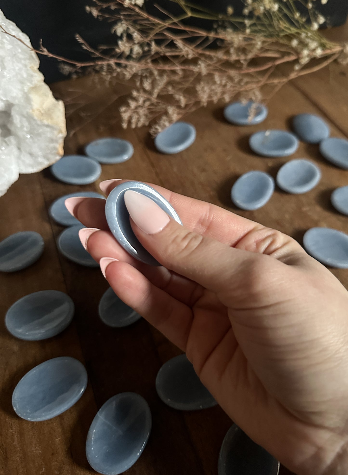 Angelite Worry Stone
