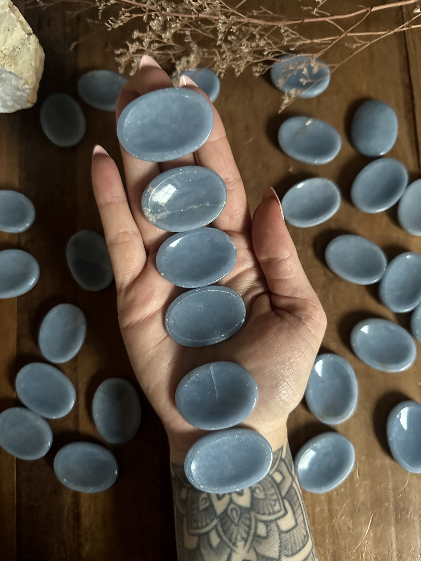 Angelite Worry Stone