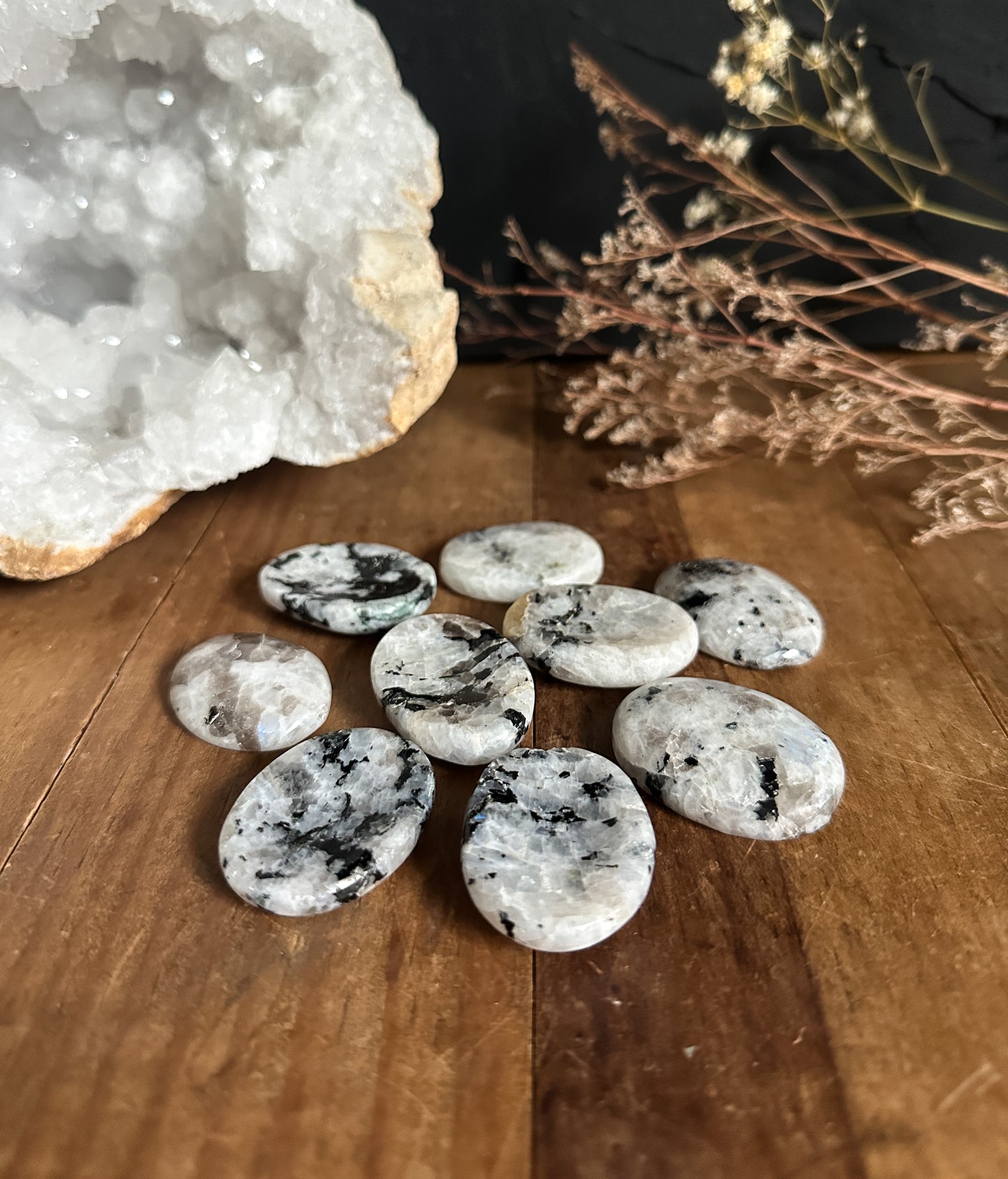 Rainbow Moonstone Worry Stones