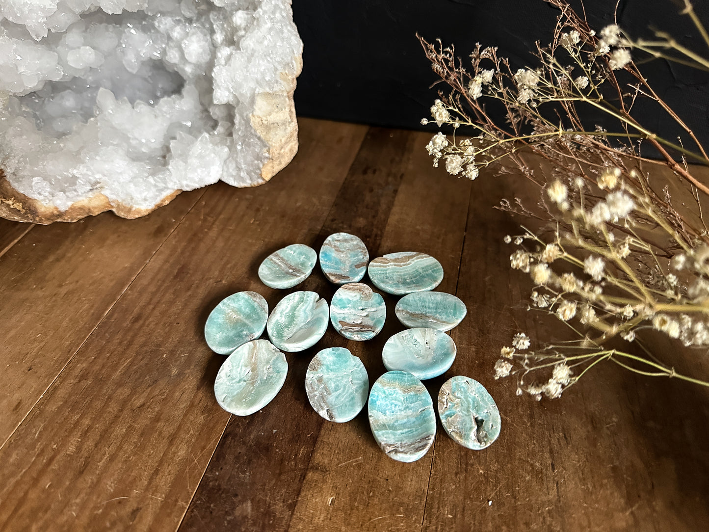 Blue Aragonite Worry Stone - Your Choice