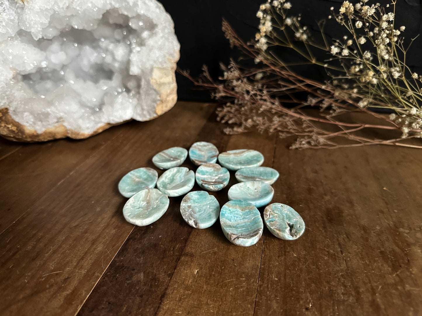 Blue Aragonite Worry Stone - Your Choice