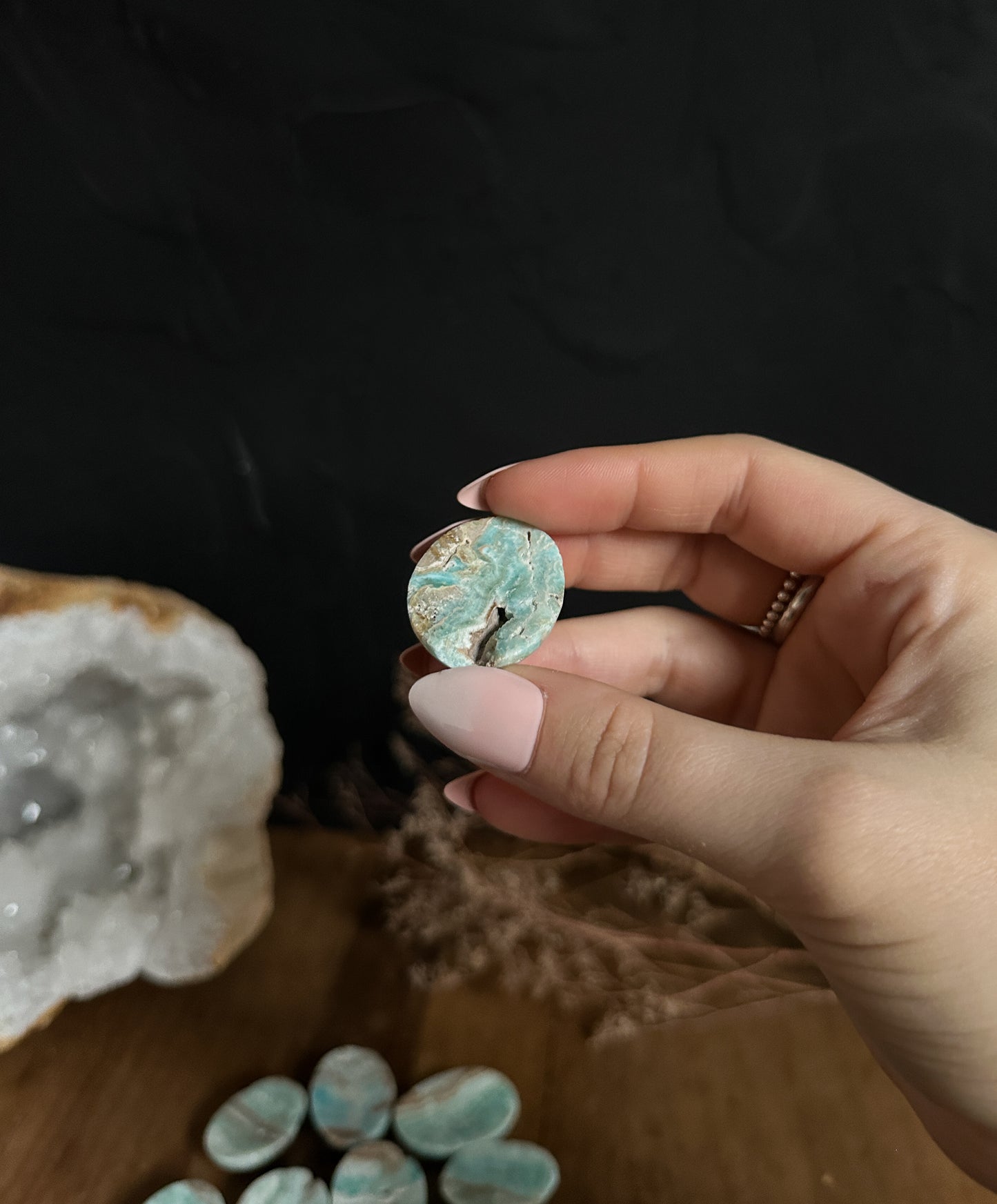 Blue Aragonite Worry Stone - Your Choice
