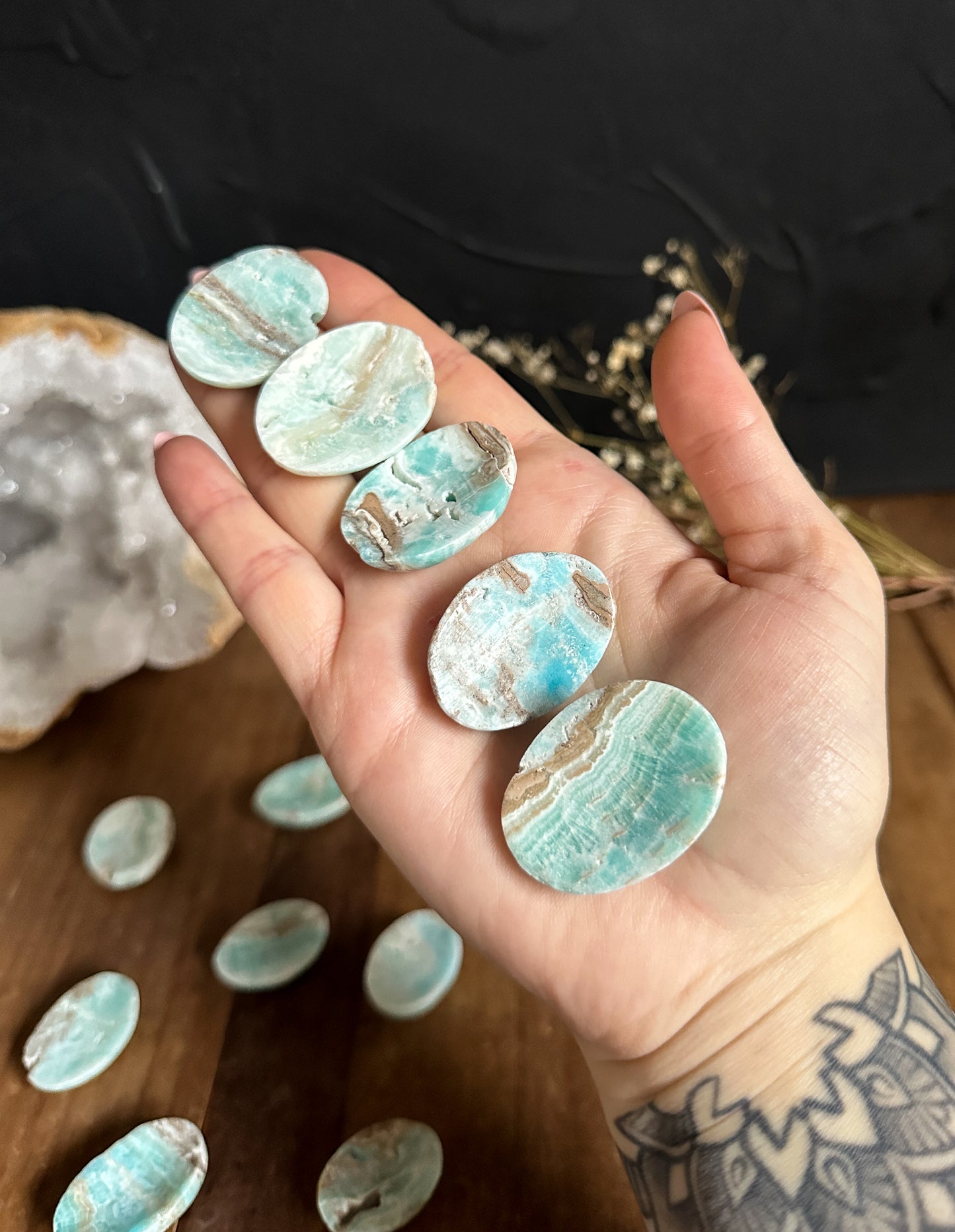 Blue Aragonite Worry Stone - Your Choice