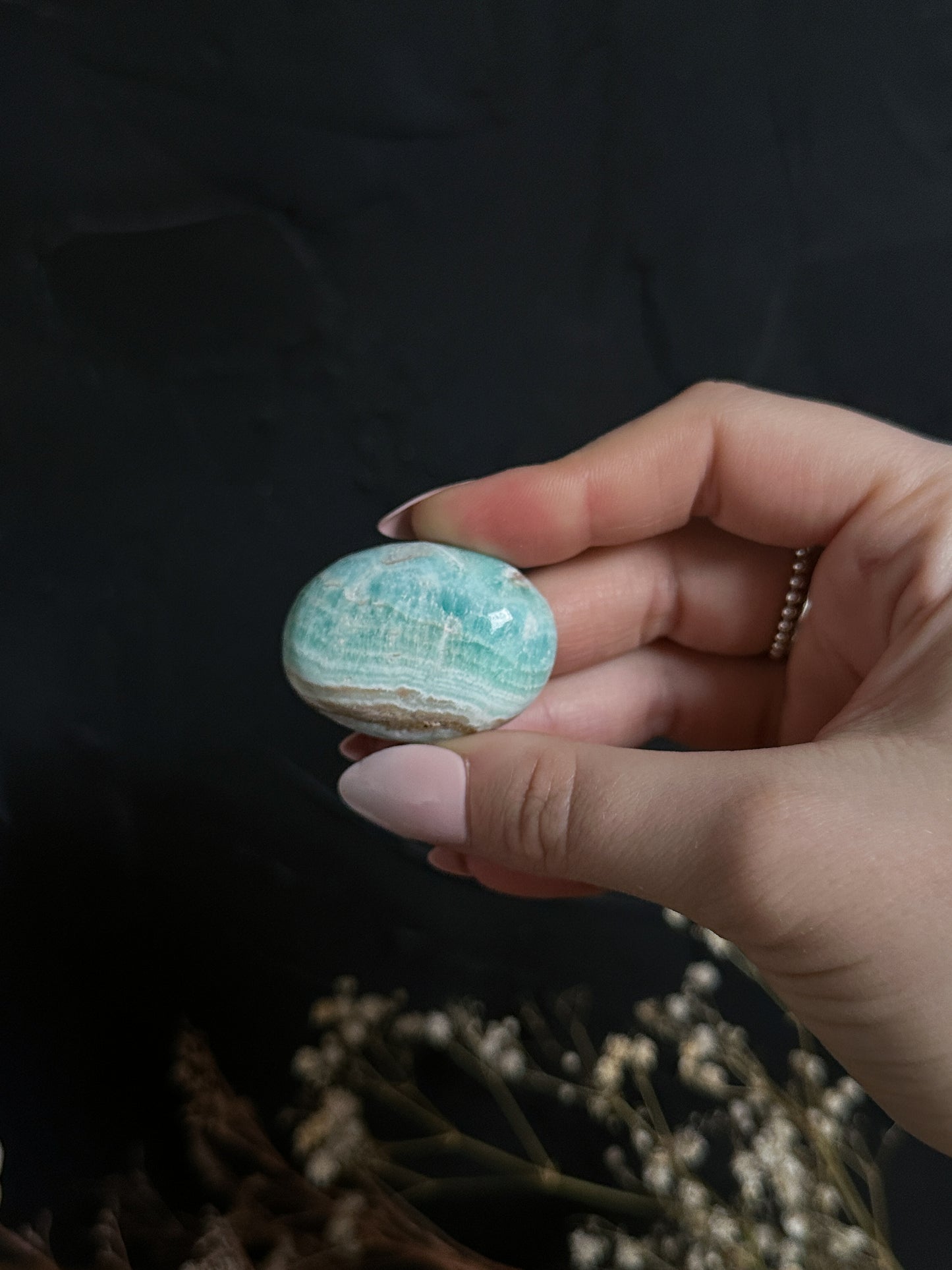 Blue Aragonite Worry Stone - Your Choice