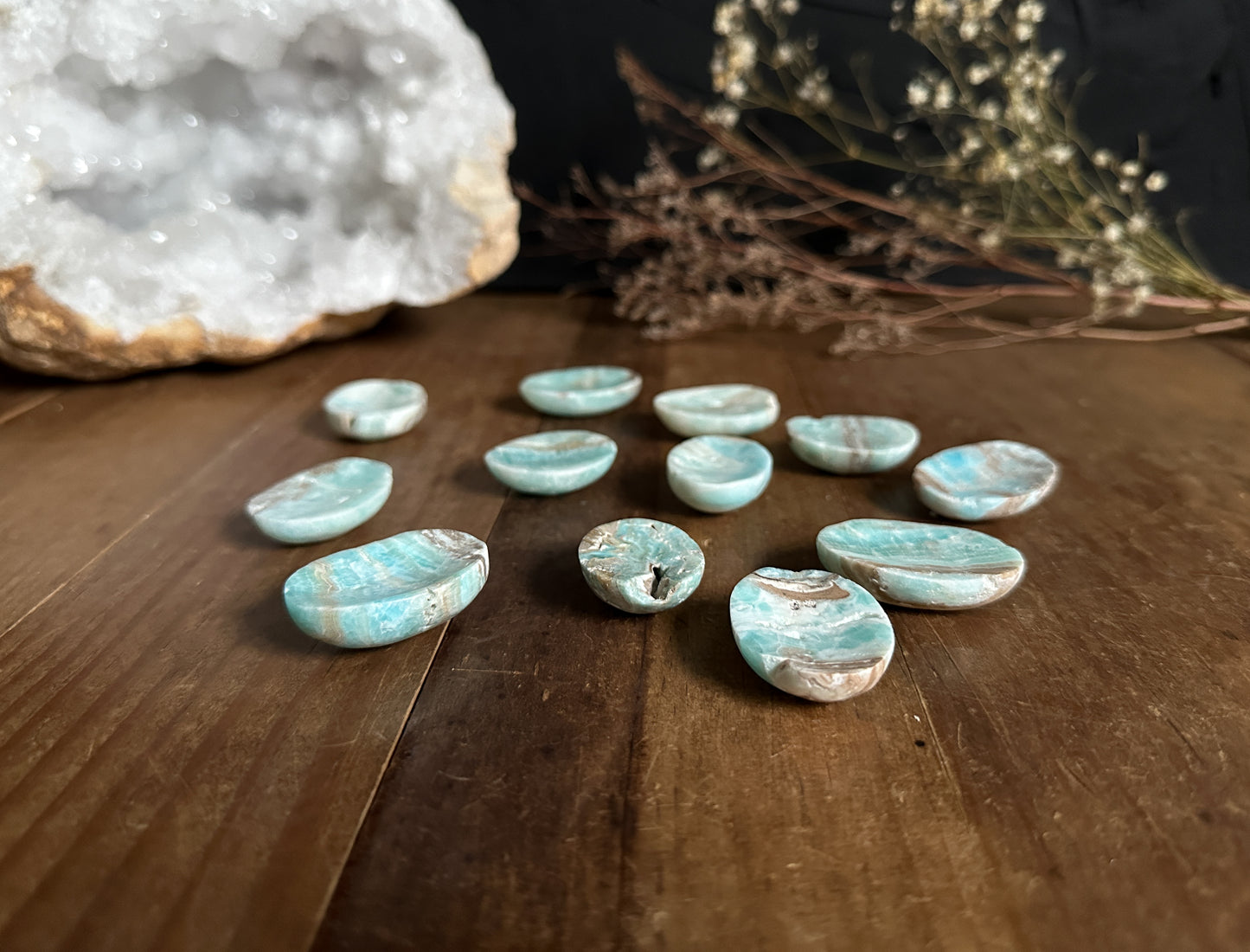Blue Aragonite Worry Stone - Your Choice