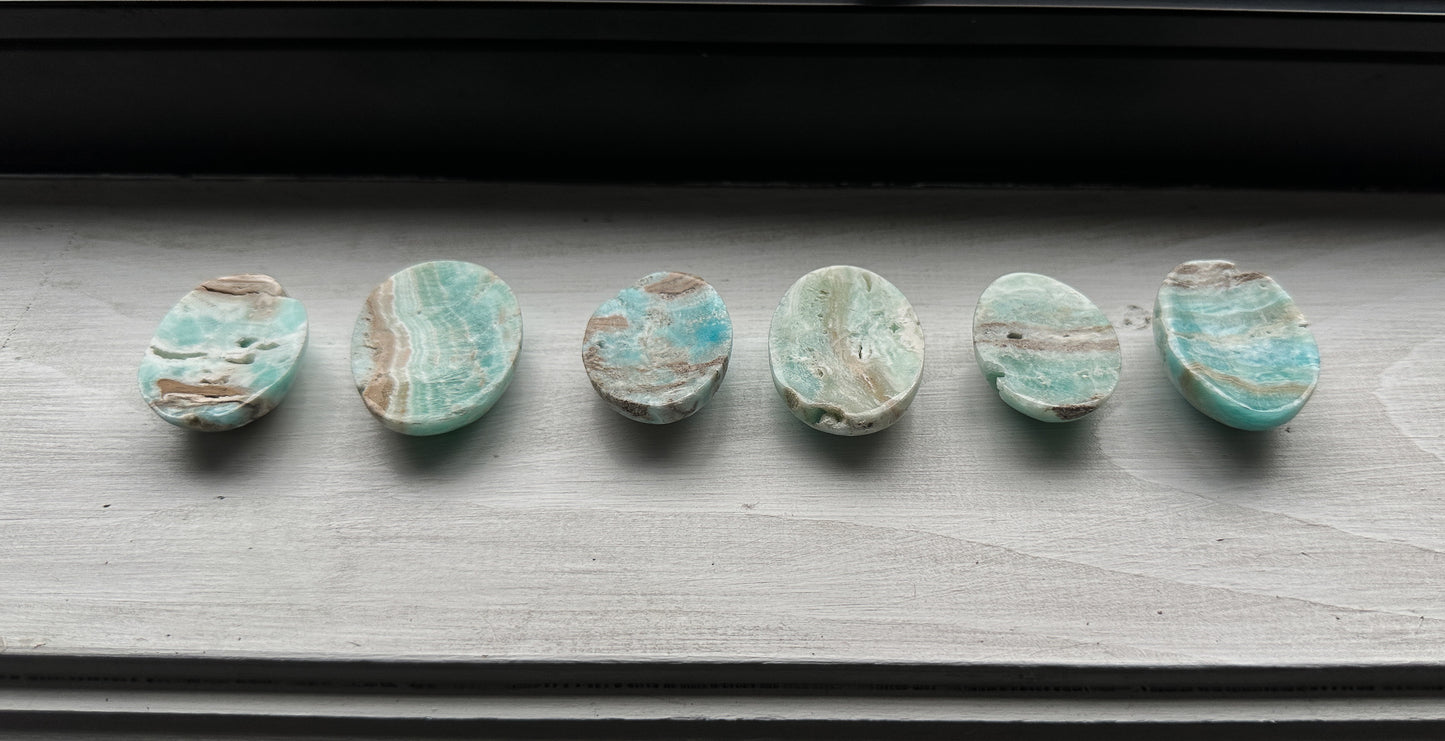 Blue Aragonite Worry Stone - Your Choice