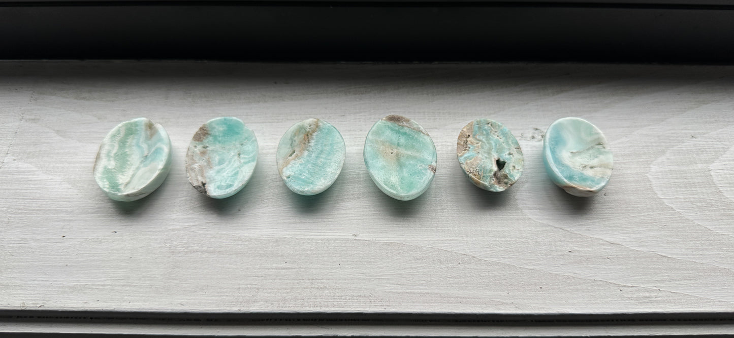Blue Aragonite Worry Stone - Your Choice