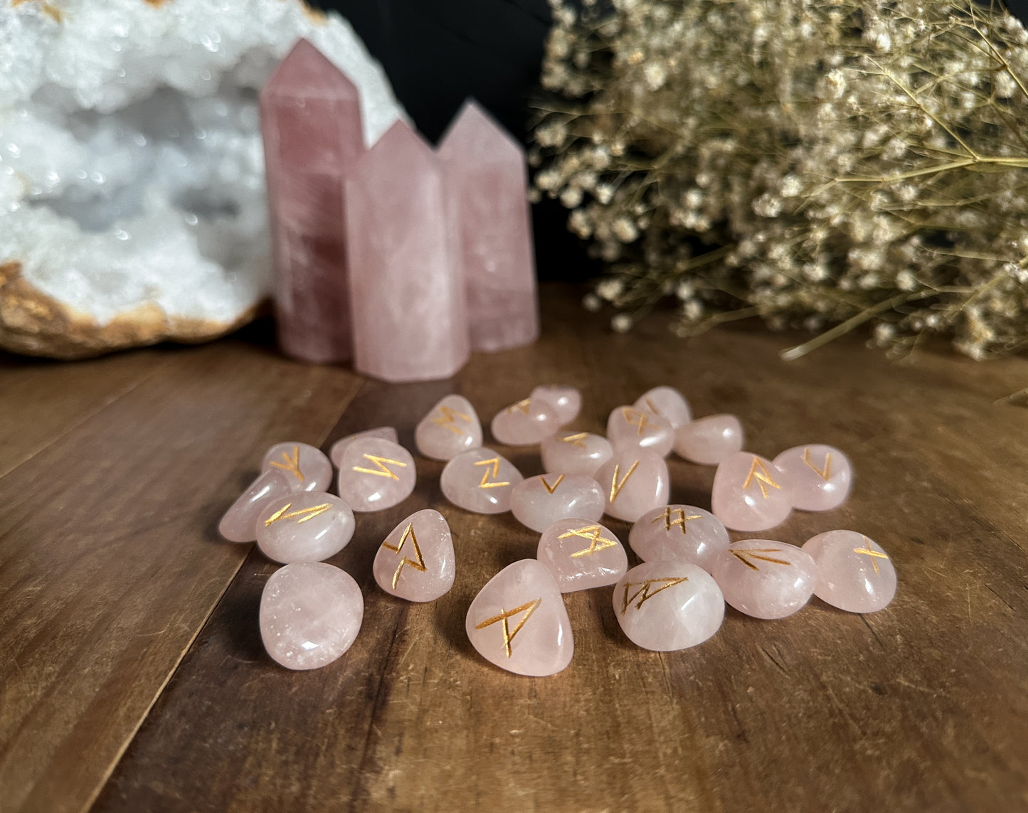 Rose Quartz Rune Set