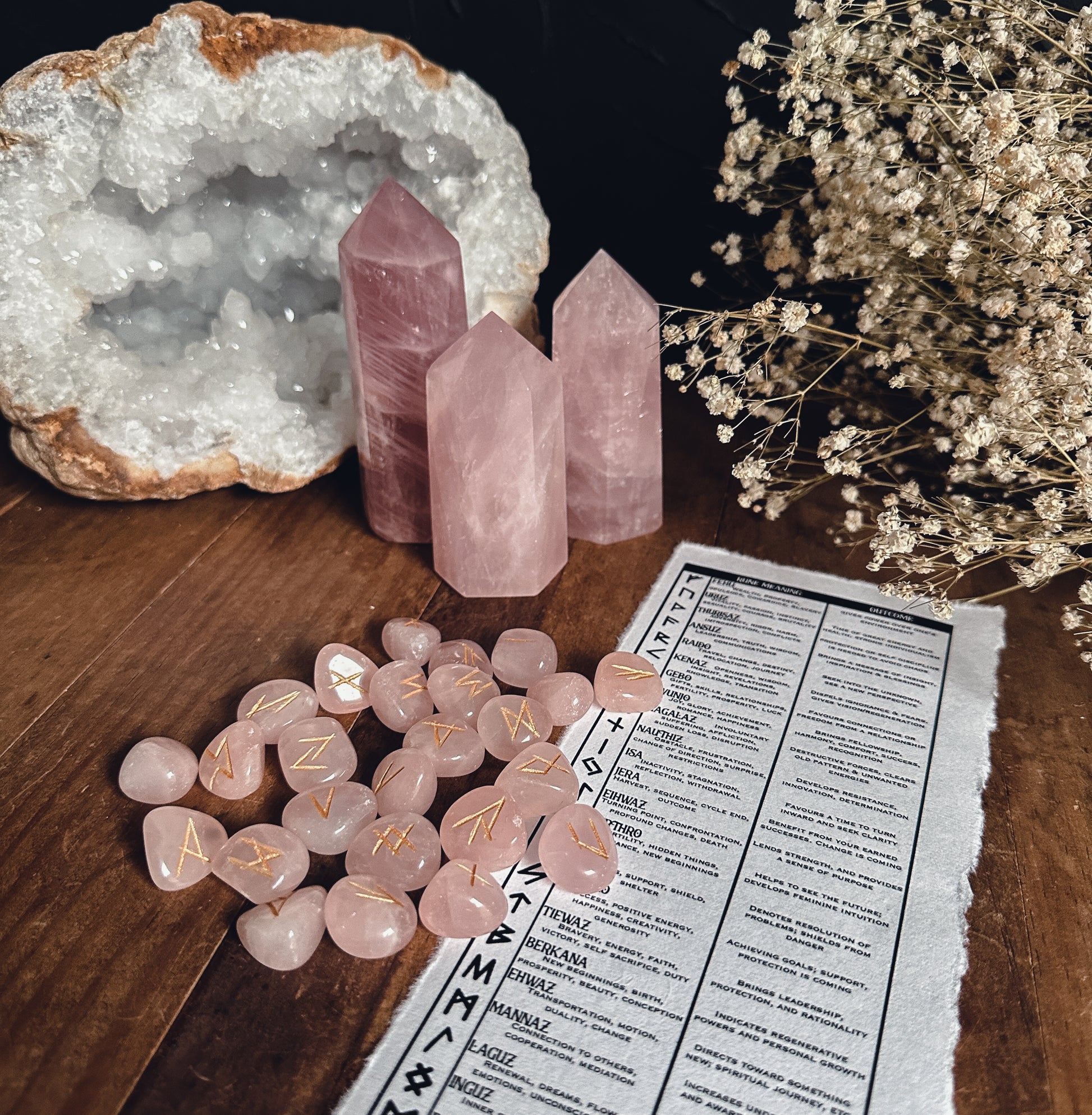 High-quality image featuring various metaphysical tools, including crystals, runes, and other spiritual items, perfect for enhancing meditation, divination, and energy work. 