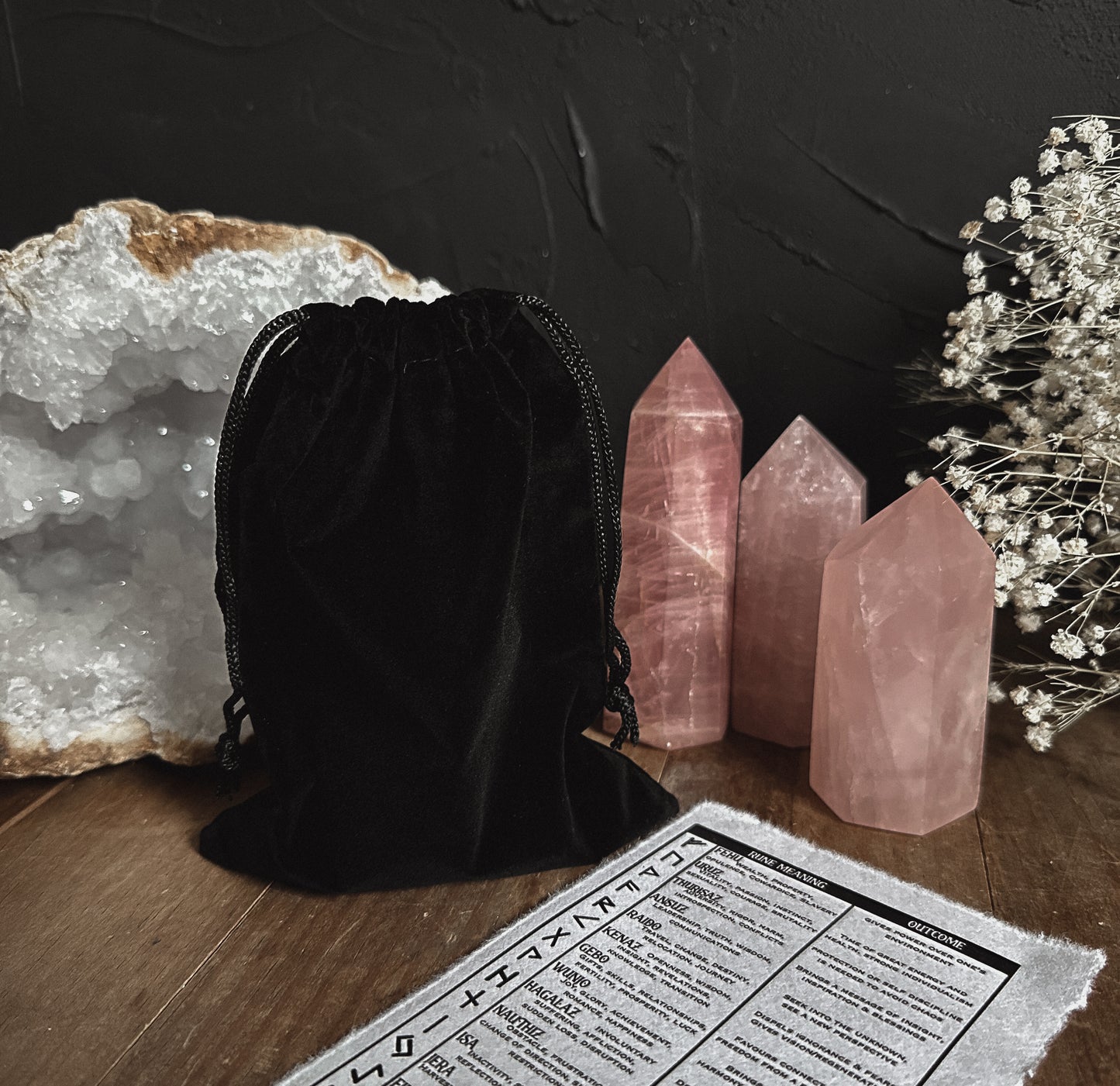 Rose Quartz Rune Set