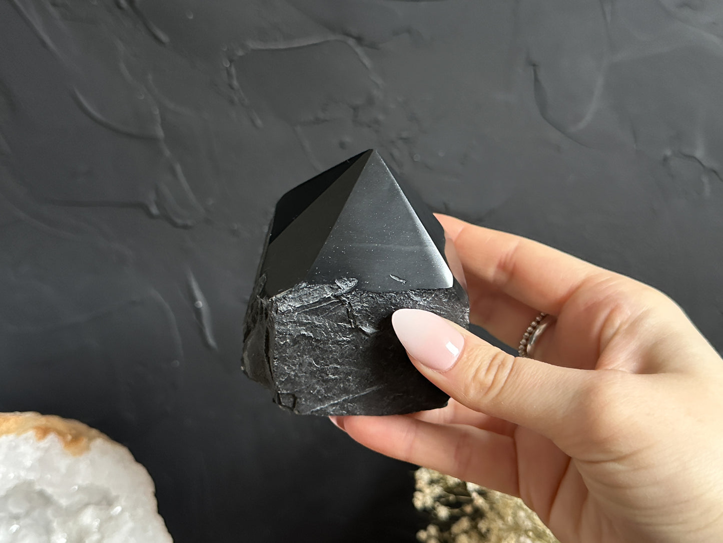 Onyx with Pyrite Top Point