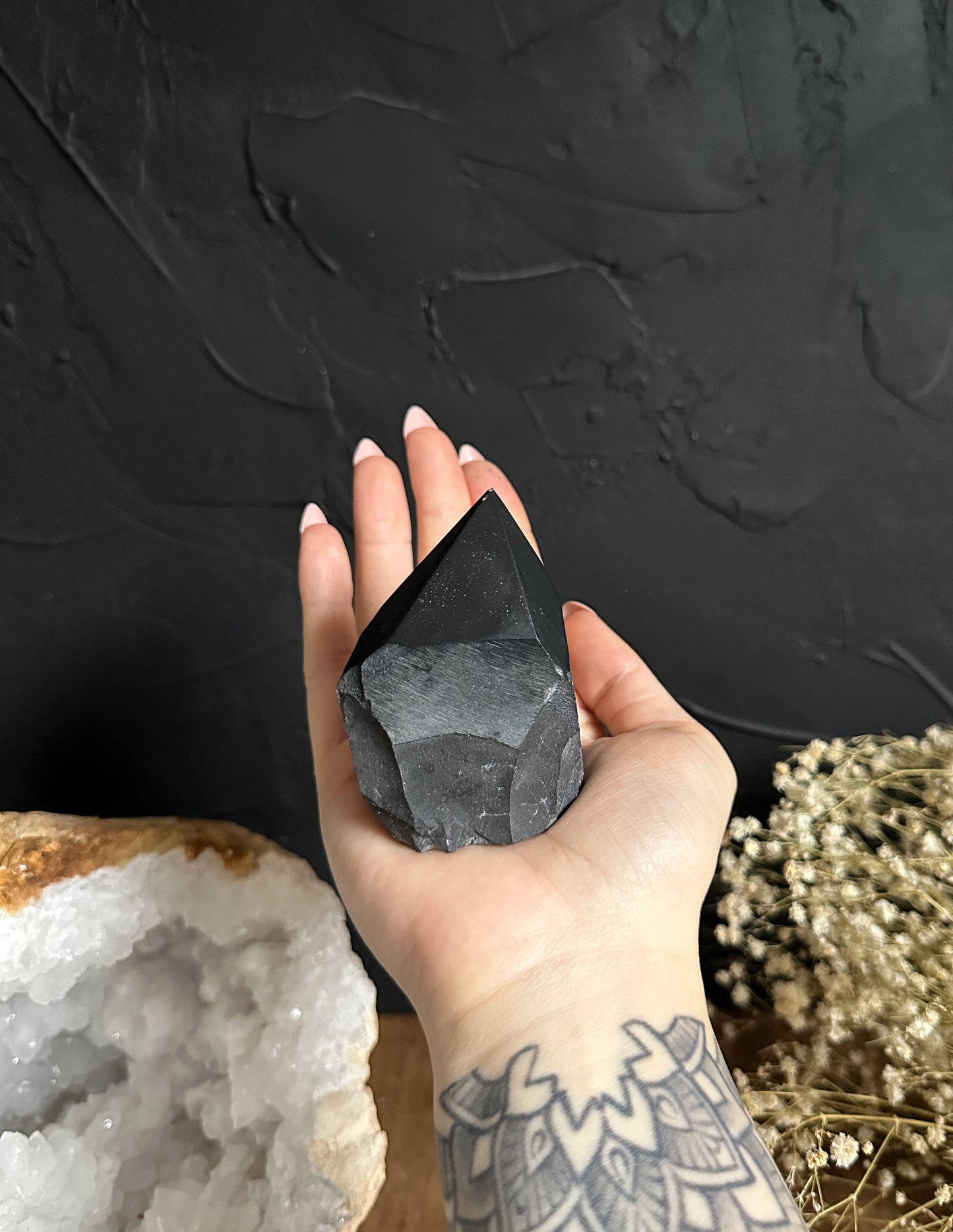 Onyx with Pyrite Top Point - SALE
