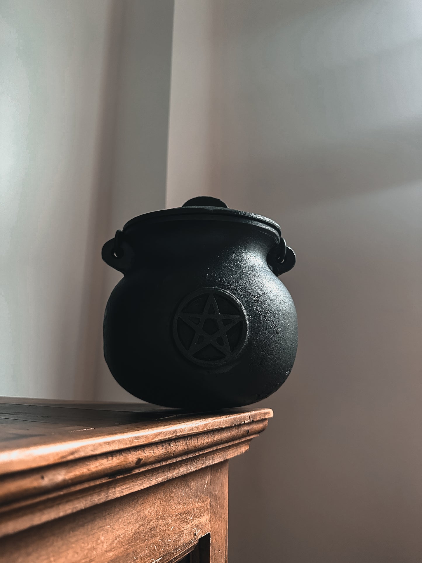 Large Black Cast Iron Cauldron