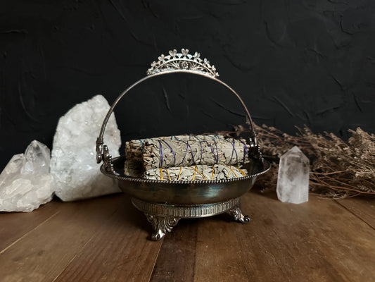 Vintage Silver Ornate Basket with gorgeous details. 