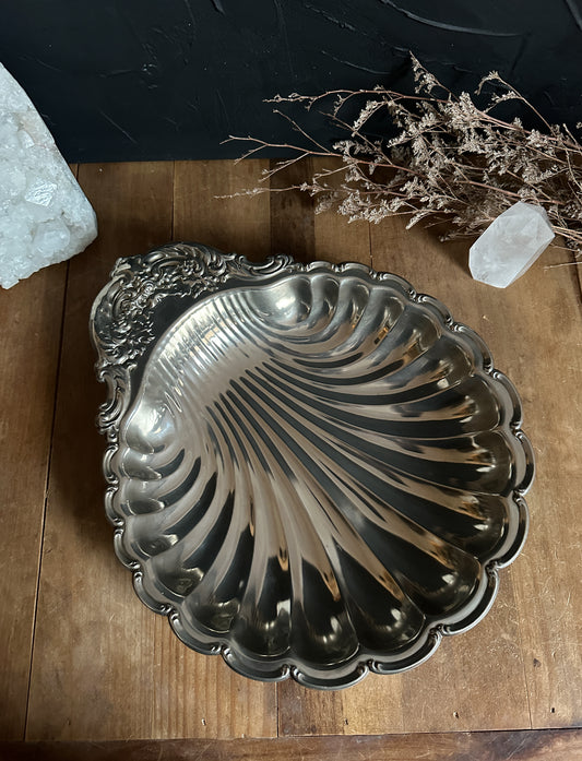 Antique Silver Shell Dish