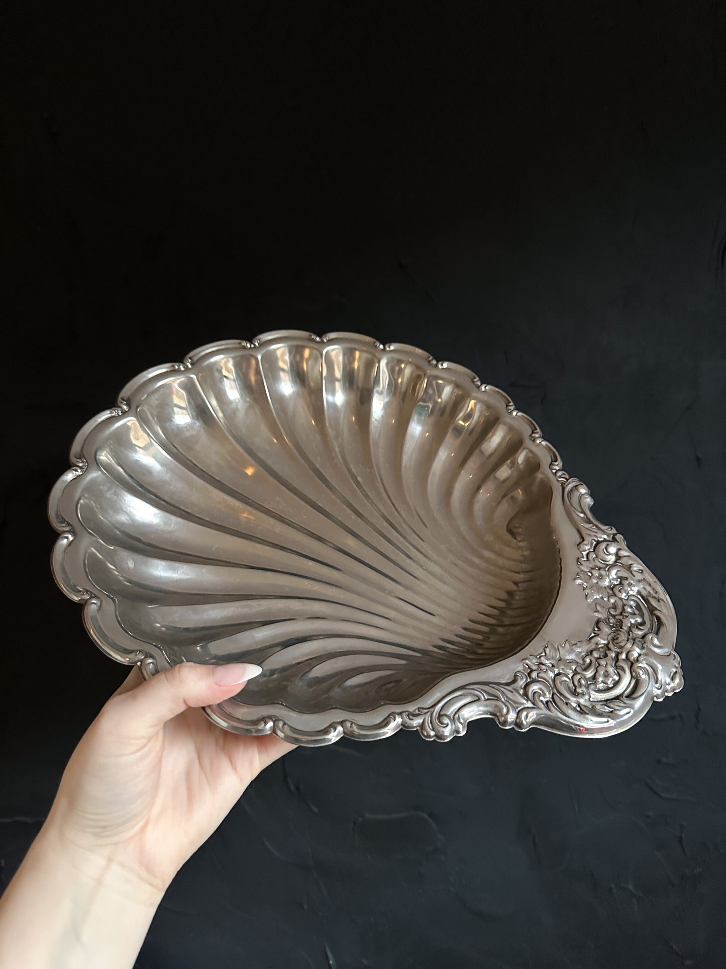 Antique Silver Shell Dish