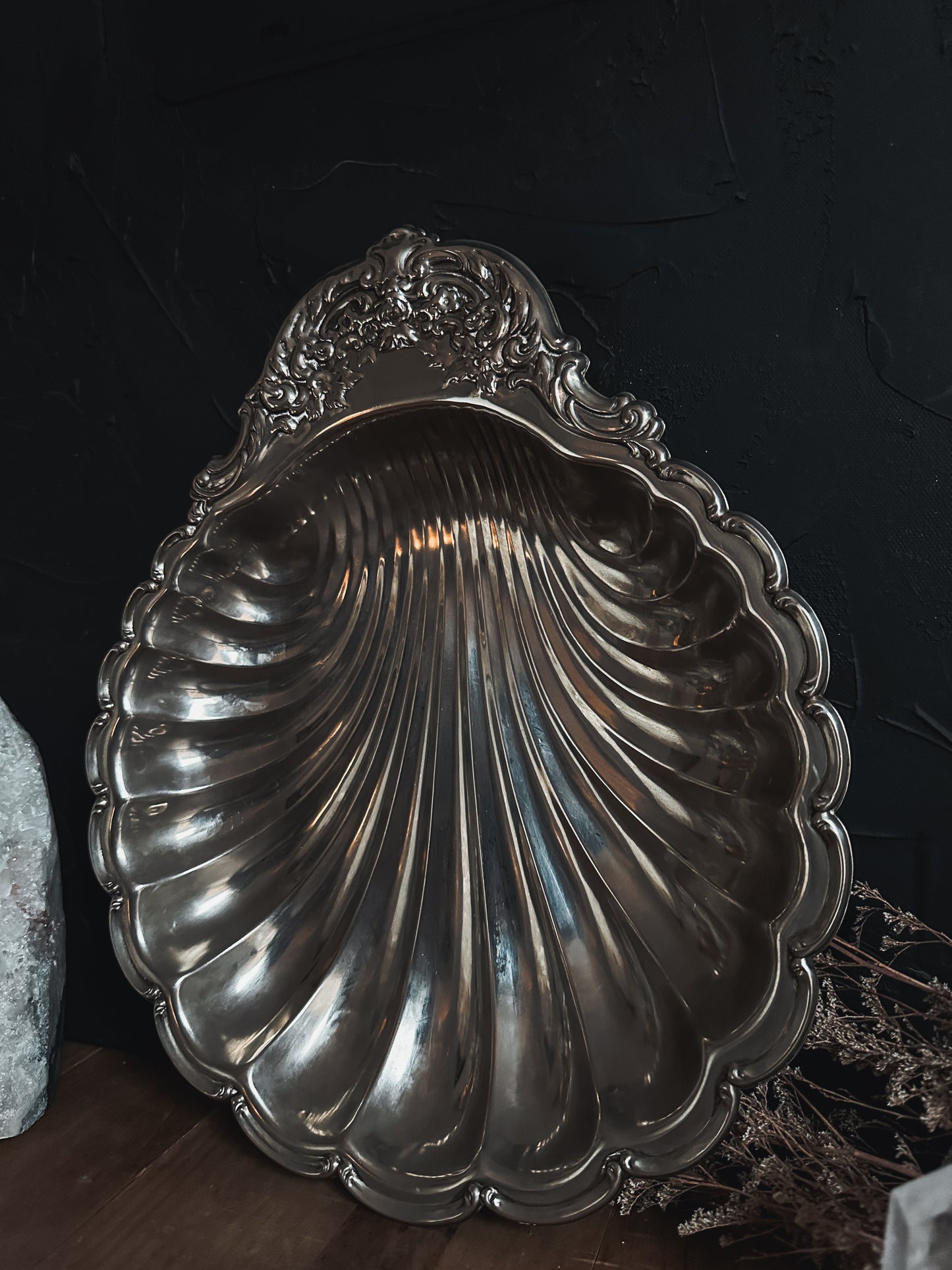 Antique Silver Shell Dish