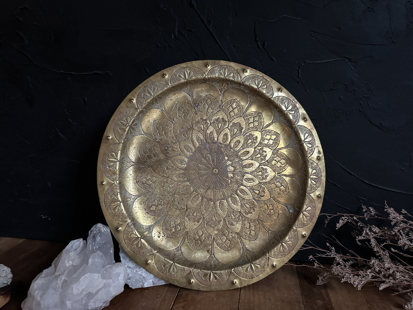 Vintage Brass Mandala Plate