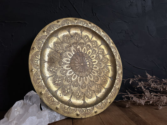 This Gorgeous Large Vintage Brass Dish has the perfect witchy vibe. Would be a perfect place to display jewelry, crystals or herbs. 