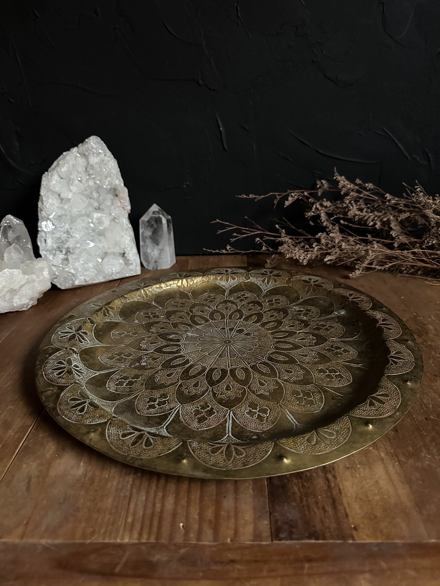 Vintage Brass Mandala Plate