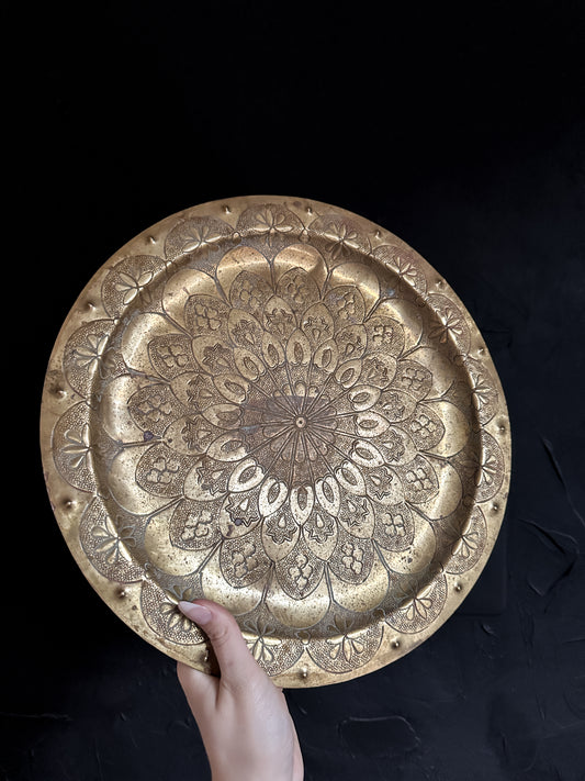 Vintage Brass Mandala Plate